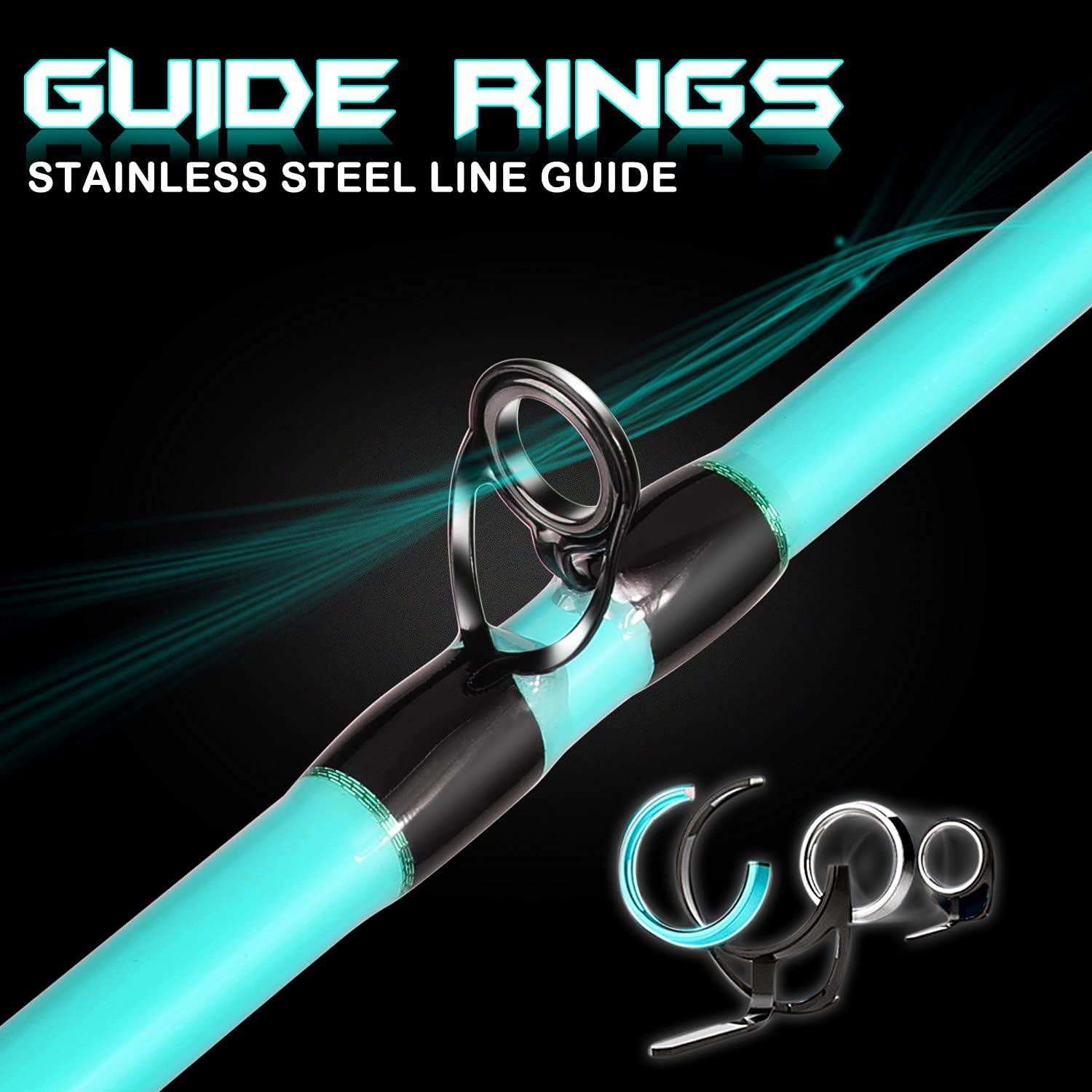 image:imageSougayilang Fishing Rod 2Pc Casting Rod Spinning Rod for Freshwater Tournament Quality Fishing Pole with 2 Tips for BassCastingTurquoiseTwin Tips