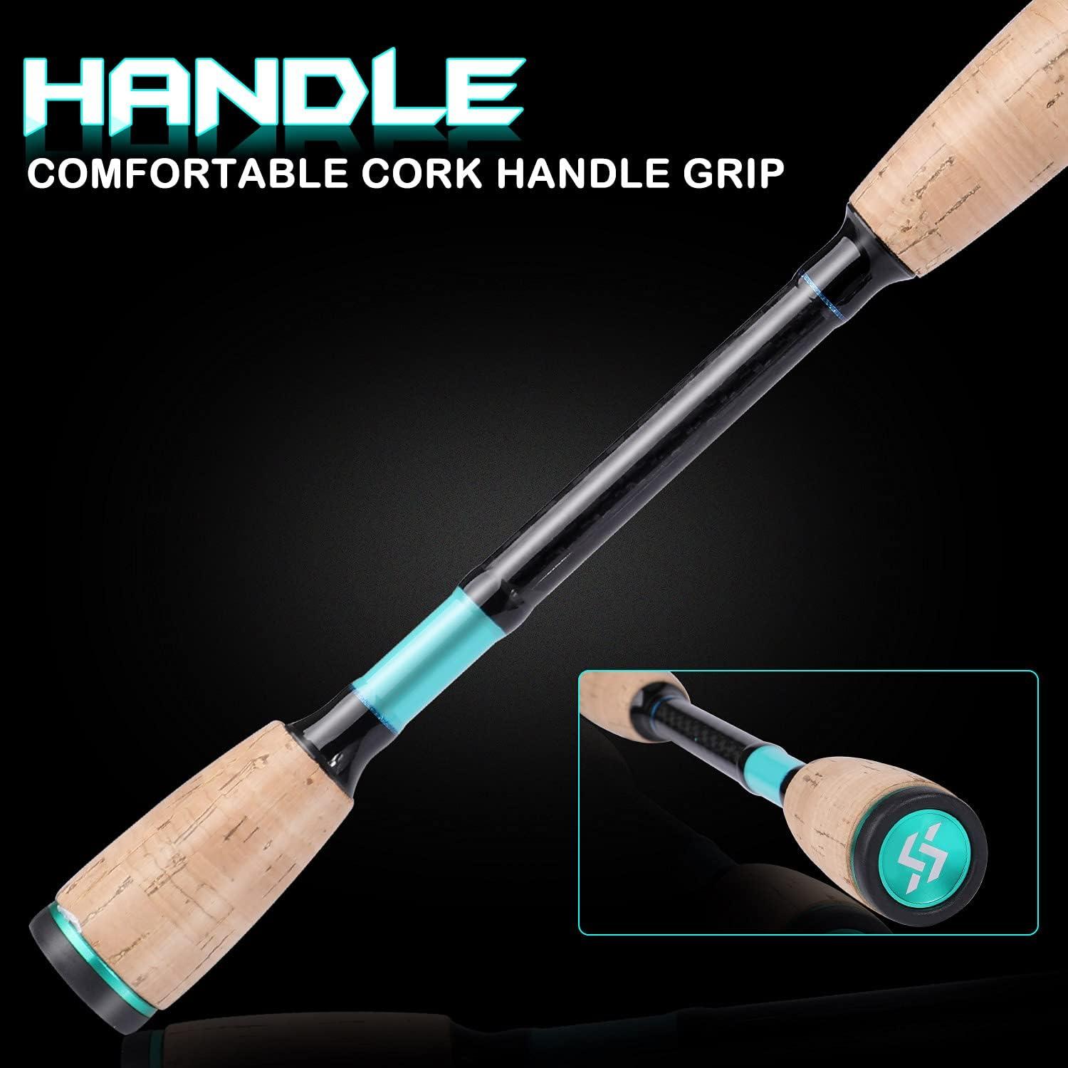 image:imageSougayilang Fishing Rod 2Pc Casting Rod Spinning Rod for Freshwater Tournament Quality Fishing Pole with 2 Tips for BassCastingTurquoiseTwin Tips