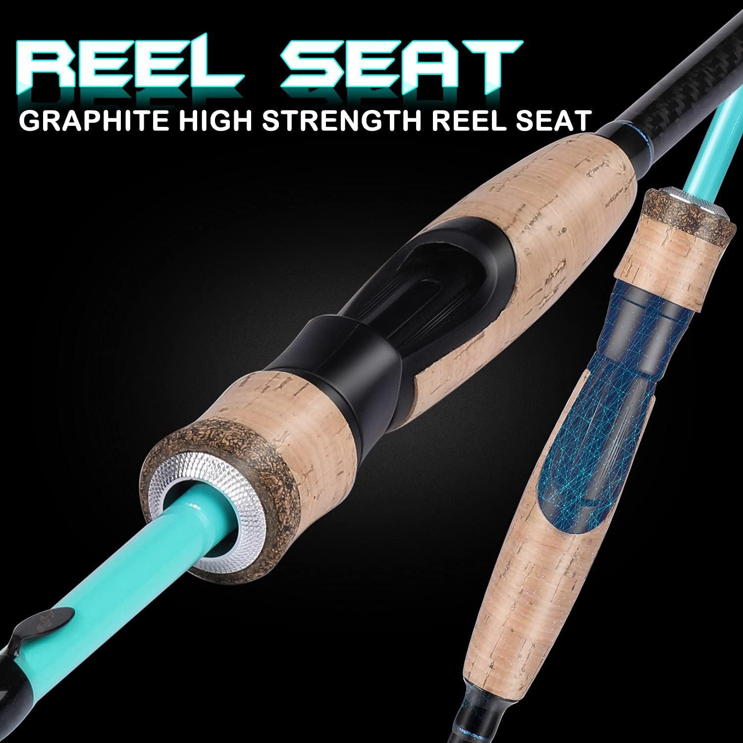 image:imageSougayilang Fishing Rod 2Pc Casting Rod Spinning Rod for Freshwater Tournament Quality Fishing Pole with 2 Tips for BassSpinningTurquoiseTwin Tips