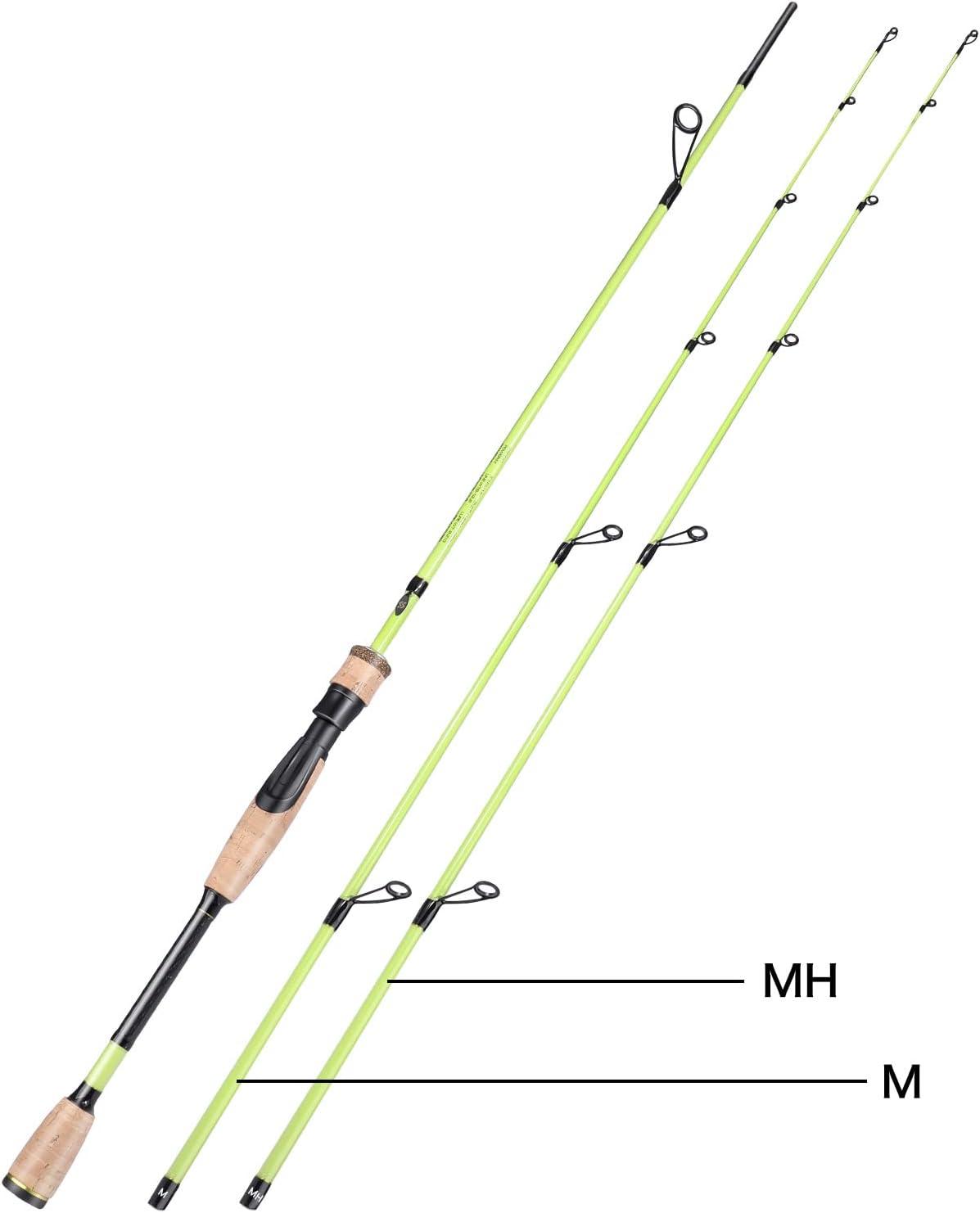 image:imageSougayilang Fishing Rod 2Pc Casting Rod Spinning Rod for Freshwater Tournament Quality Fishing Pole with 2 Tips for BassSpinningYellowTwin Tips