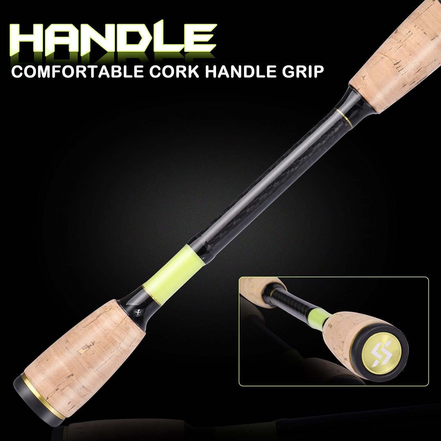 image:imageSougayilang Fishing Rod 2Pc Casting Rod Spinning Rod for Freshwater Tournament Quality Fishing Pole with 2 Tips for BassSpinningYellowTwin Tips