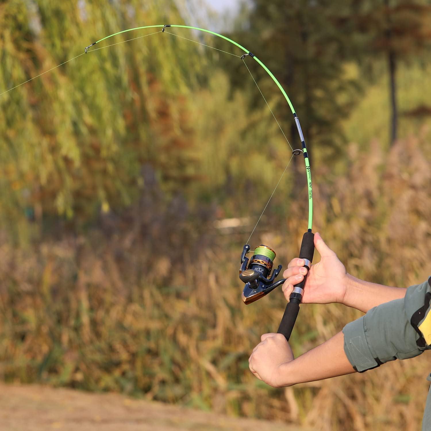 image:imageSougayilang Fishing Rod 2Piece Composite Graphite amp Glass Blanks Saltwater Trolling Rod Offshore Surf Fishing Pole with Stainless Steel Line Guides for Catfish Salmon Glass Fiber Spinning RodYellow