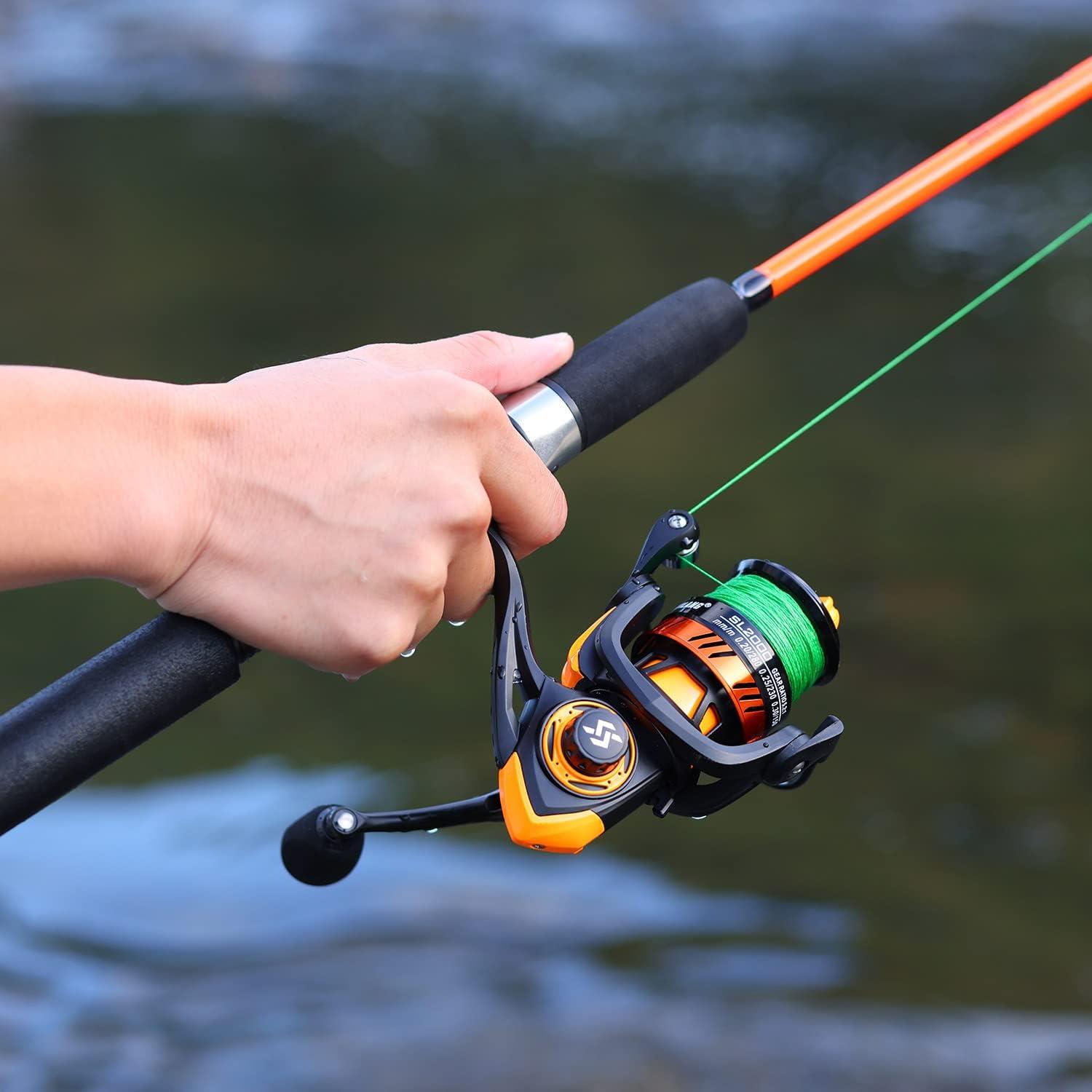 image:imageSougayilang Fishing Rod 2Piece Composite Graphite amp Glass Blanks Saltwater Trolling Rod Offshore Surf Fishing Pole with Stainless Steel Line Guides for Catfish Salmon Glass Fiber Spinning RodOrange