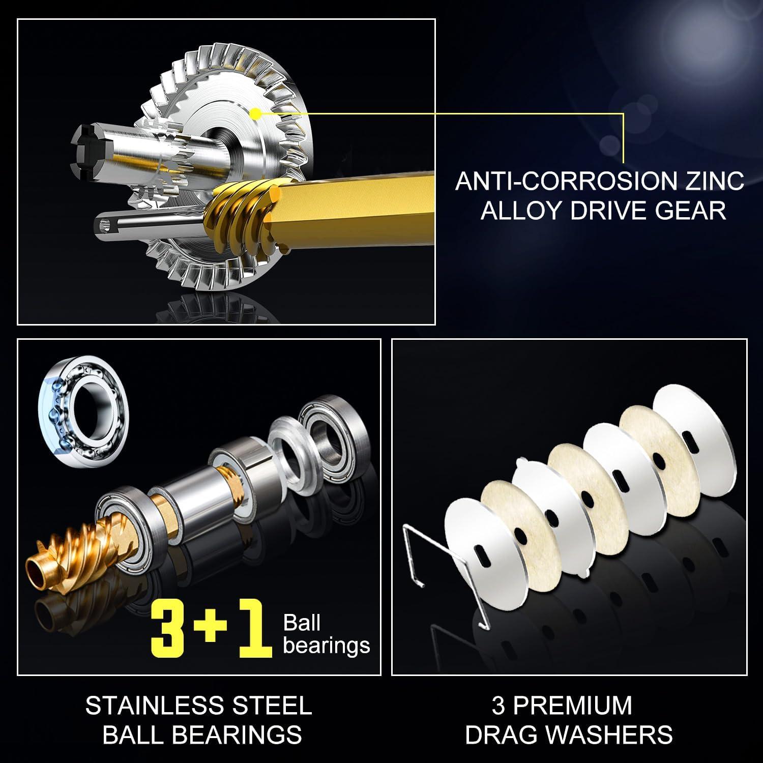 image:imageSougayilang Fishing Rod Combo 2Piece Trolling Fishing Reel Combo with 381 Gear Ratio amp 31 Bearings Aluminum Reel Seat for SaltwaterBig Game FishLDT30Left Handed