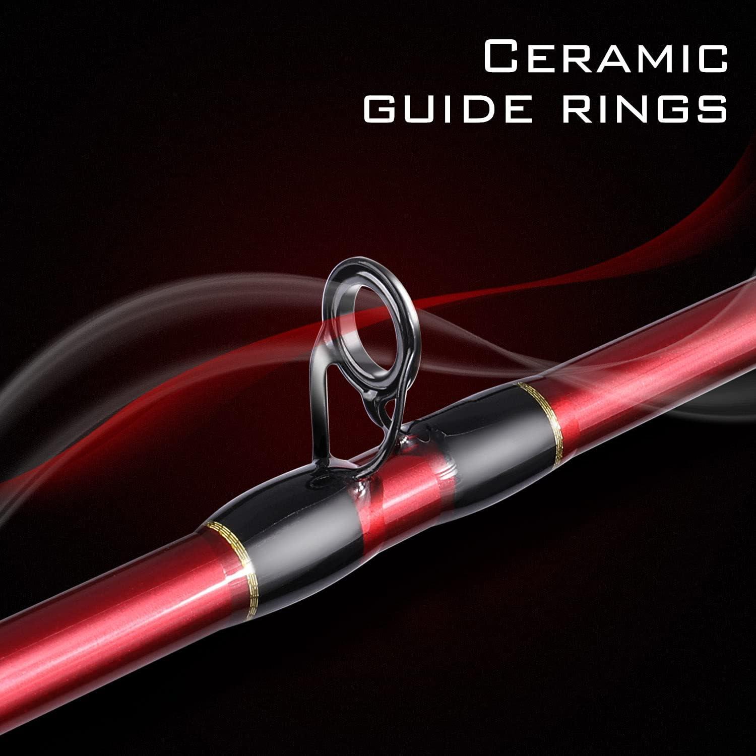 image:imageSougayilang Fishing Rod and Reel Combo 2Piece MMH Fishing Pole with Baitcasting Reel Set Baitcaster ComboRedMMH RodRight Handed
