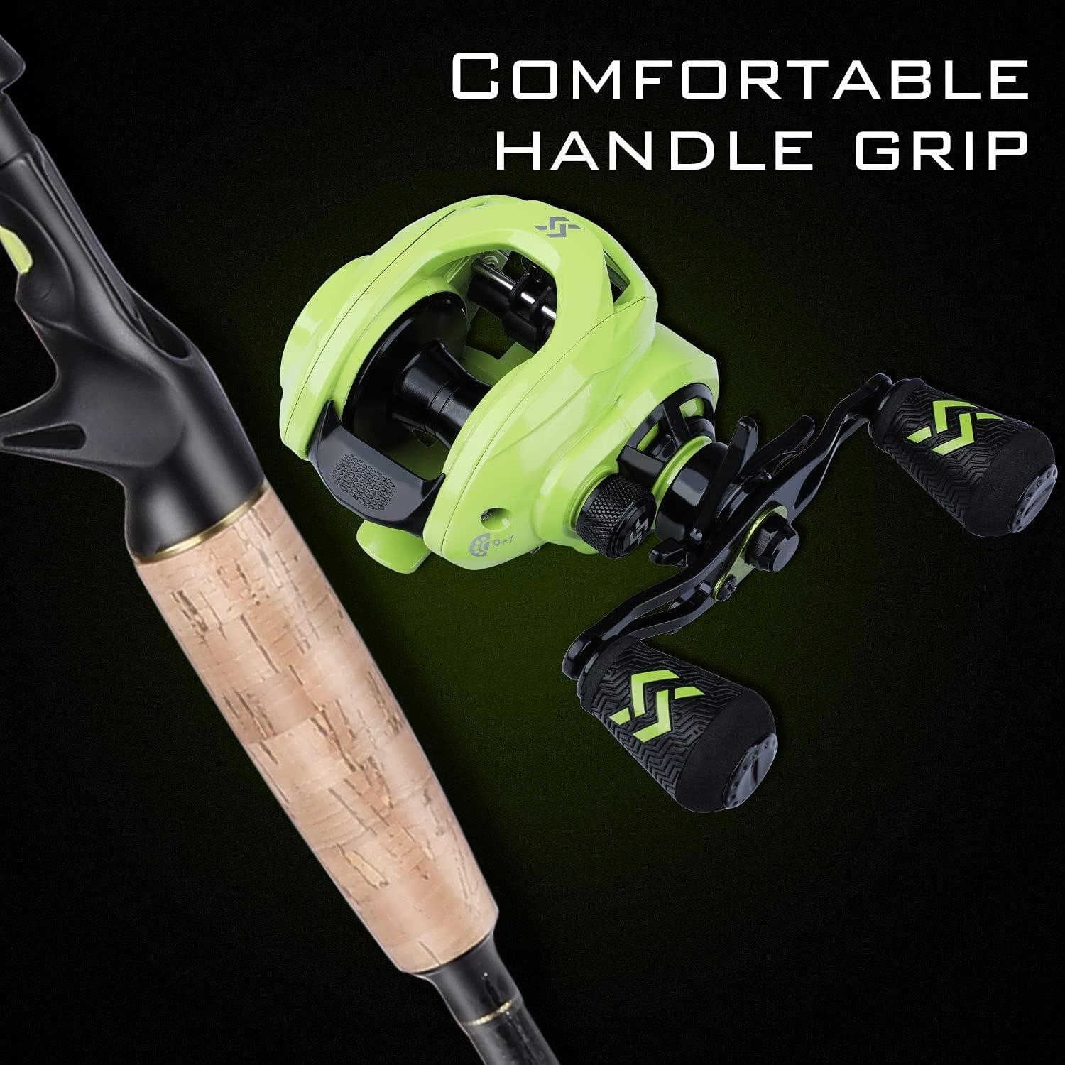 image:imageSougayilang Fishing Rod and Reel Combo 2Piece MMH Fishing Pole with Baitcasting Reel Set Baitcaster ComboYellowMMH RodLeft Handed