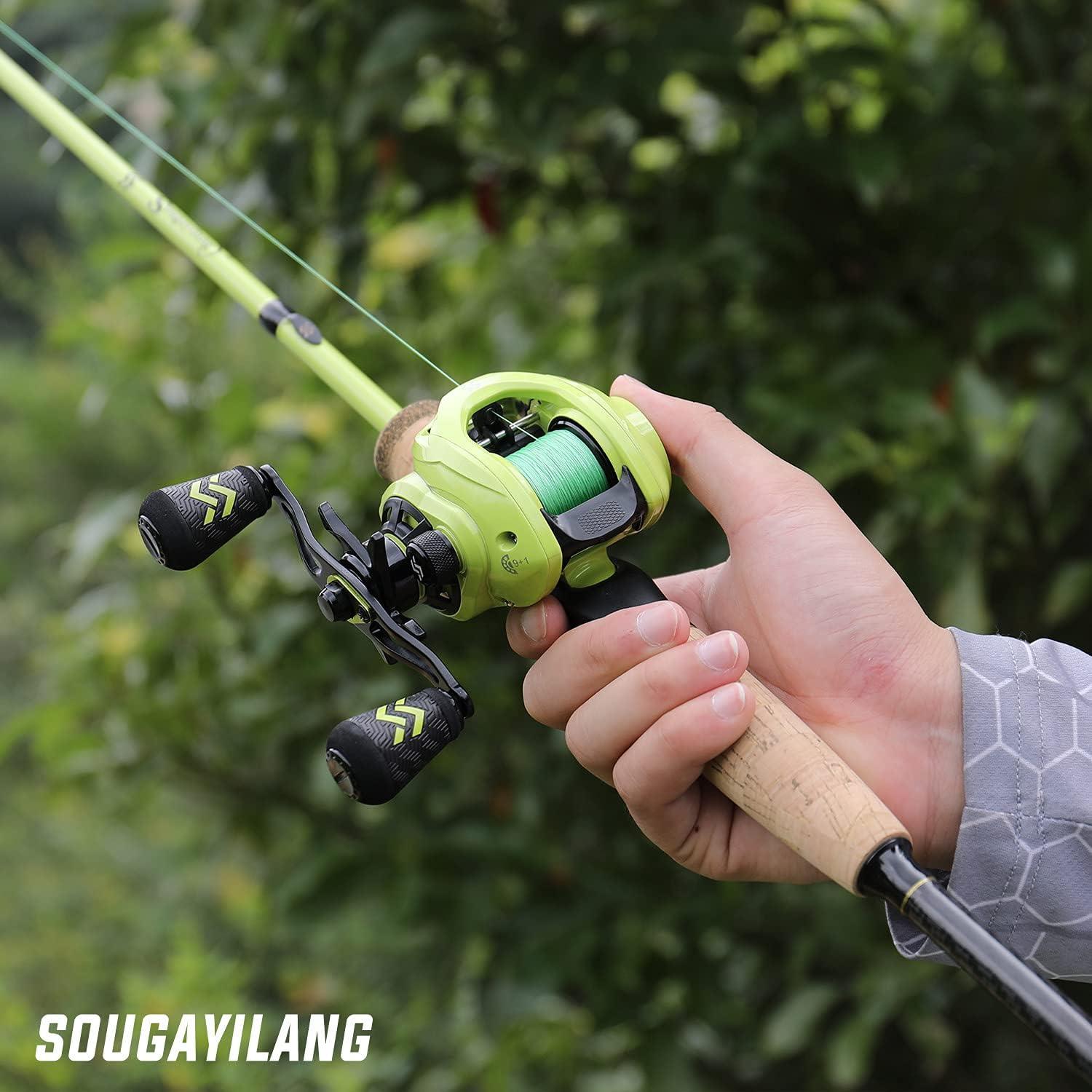 image:imageSougayilang Fishing Rod and Reel Combo 2Piece MMH Fishing Pole with Baitcasting Reel Set Baitcaster ComboYellowMMH RodRight Handed
