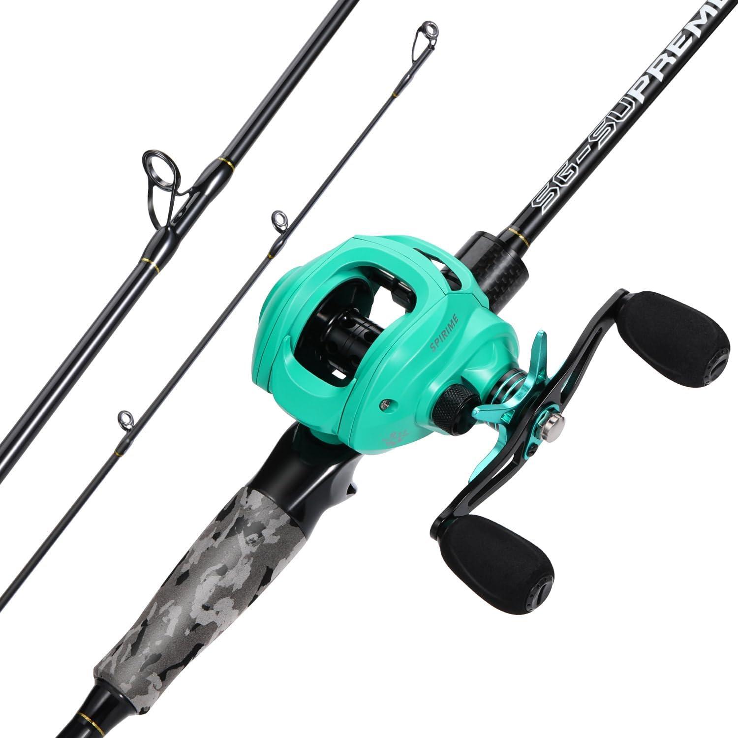 image:imageSougayilang Fishing Rod and Reel Combo Medium Fishing Pole with Baitcasting Reel Combo 2Piece Baitcaster ComboAGreyRight Handed