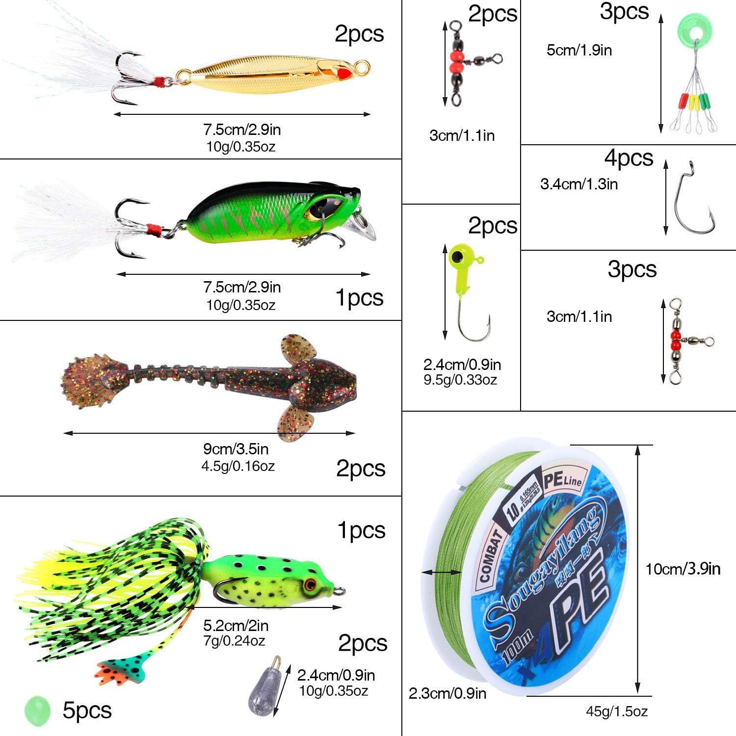 image:imageSougayilang Fishing Rod and Reel Combos with Telescopic Fishing Pole Spinning Reels Fishing Carrier Bag for Travel Saltwater Freshwater FishingBlue Full Kit with Carrier Case