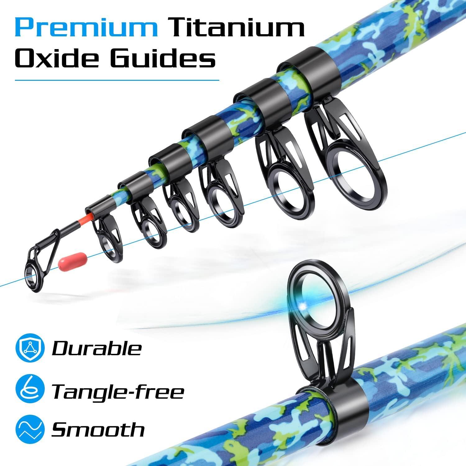 image:imageSougayilang Fishing Rod and Reel Combos with Telescopic Fishing Pole Spinning Reels Fishing Carrier Bag for Travel Saltwater Freshwater FishingBlue Full Kit with Carrier Case
