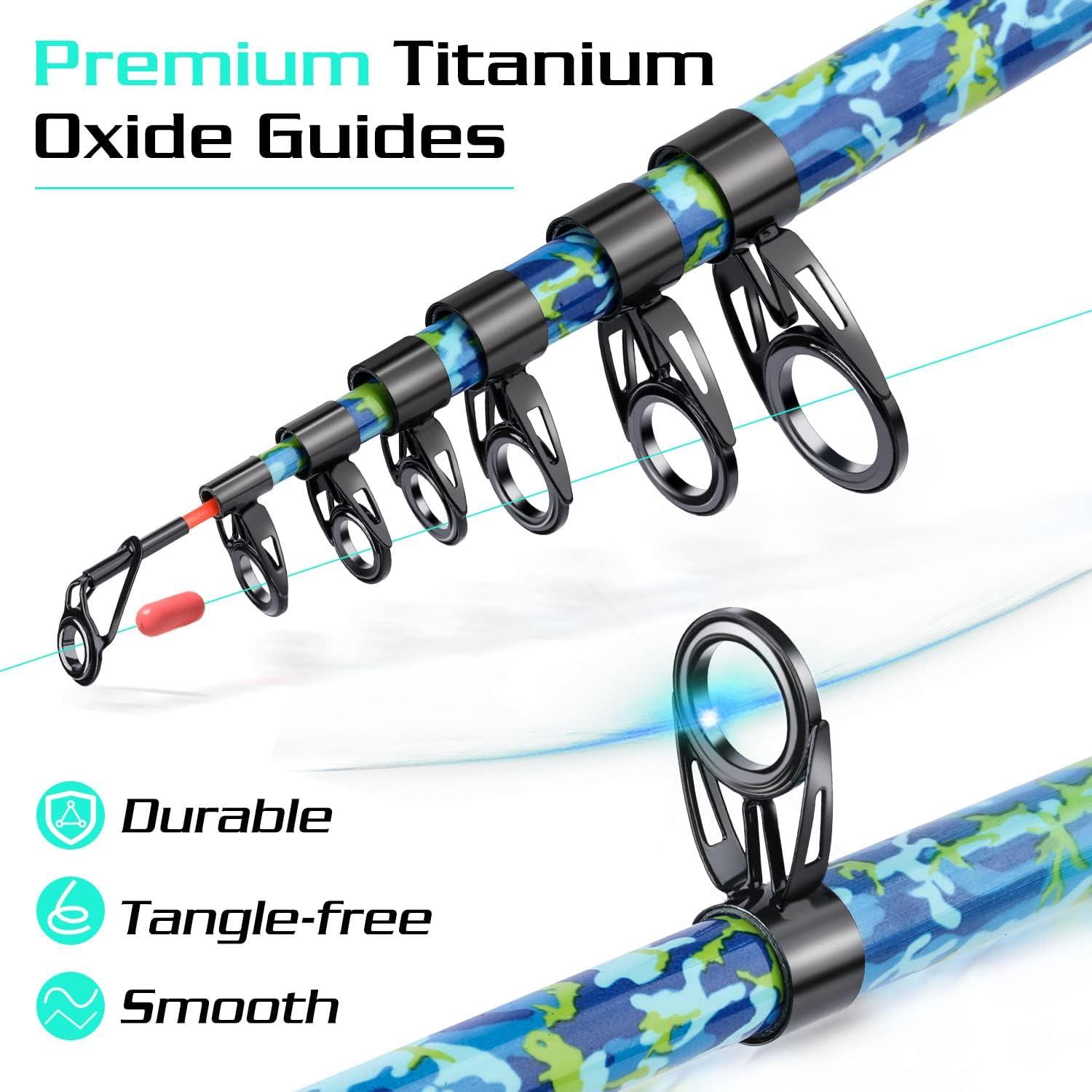 image:imageSougayilang Fishing Rod and Reel Combos with Telescopic Fishing Pole Spinning Reels Fishing Carrier Bag for Travel Saltwater Freshwater FishingGreen Full Kit with Carrier Case