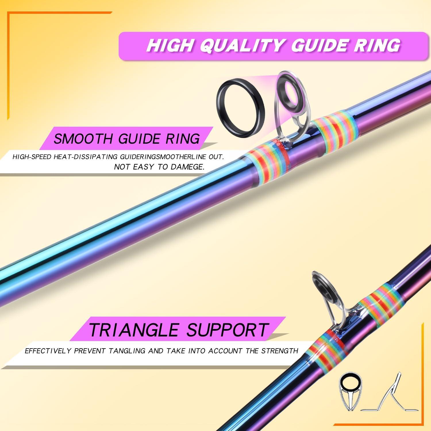 image:imageSougayilang Fishing Rods 2Section Carbon Fiber SpinningampCasting Rod with Comfortable Cork Handle Suit for Freshwater Saltwater Night Fishing Pole69 ft