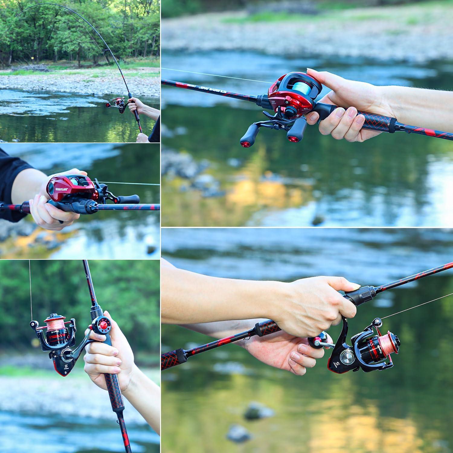 image:imageSougayilang Fishing Rods 2Section Carbon Fiber SpinningampCasting Rod with Comfortable Cork Handle Suit for Freshwater Saltwater Night Fishing Pole69 ft