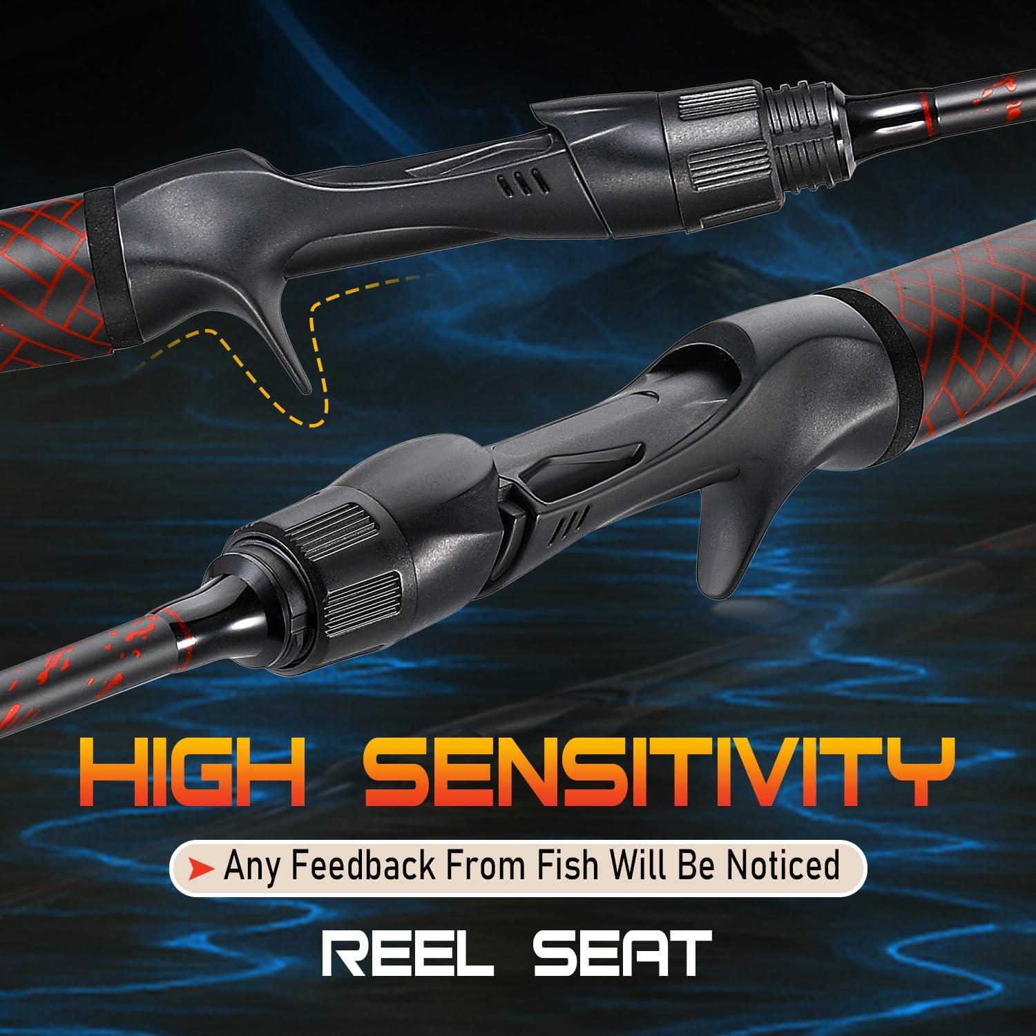 image:imageSougayilang Fishing Rods 2Section Carbon Fiber SpinningampCasting Rod with Comfortable Cork Handle Suit for Freshwater Saltwater Night Fishing Pole69 ft