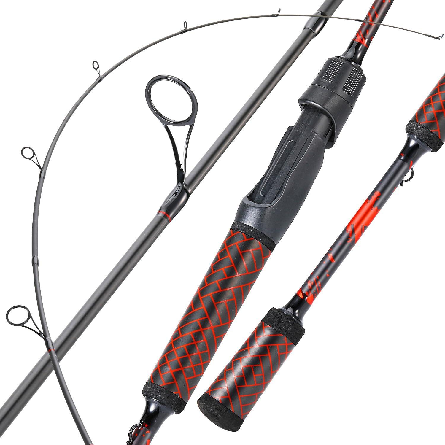 image:imageSougayilang Fishing Rods 2Section Carbon Fiber SpinningampCasting Rod with Comfortable Cork Handle Suit for Freshwater Saltwater Night Fishing Pole69 ft