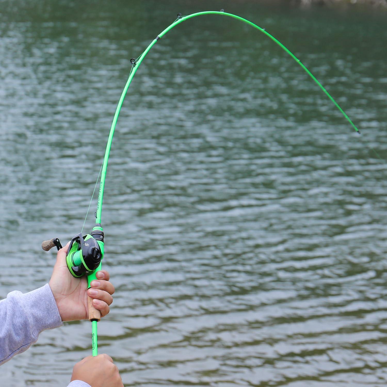 image:imageSougayilang Fishing Rods 2Section Carbon Fiber SpinningampCasting Rod with Comfortable Cork Handle Suit for Freshwater Saltwater Night Fishing Pole69 ft
