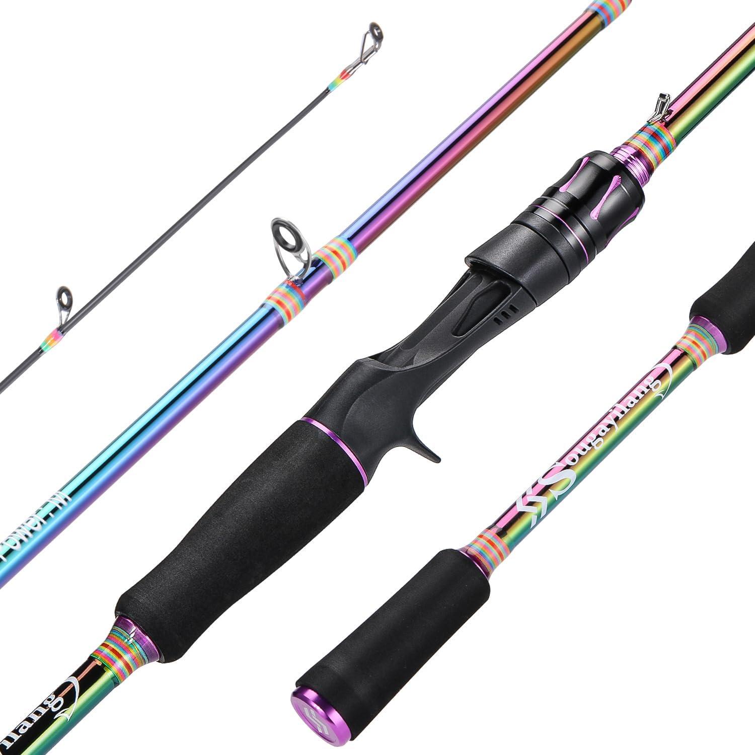 image:imageSougayilang Fishing Rods 2Section Carbon Fiber SpinningampCasting Rod with Comfortable Cork Handle Suit for Freshwater Saltwater Night Fishing Pole69 ft