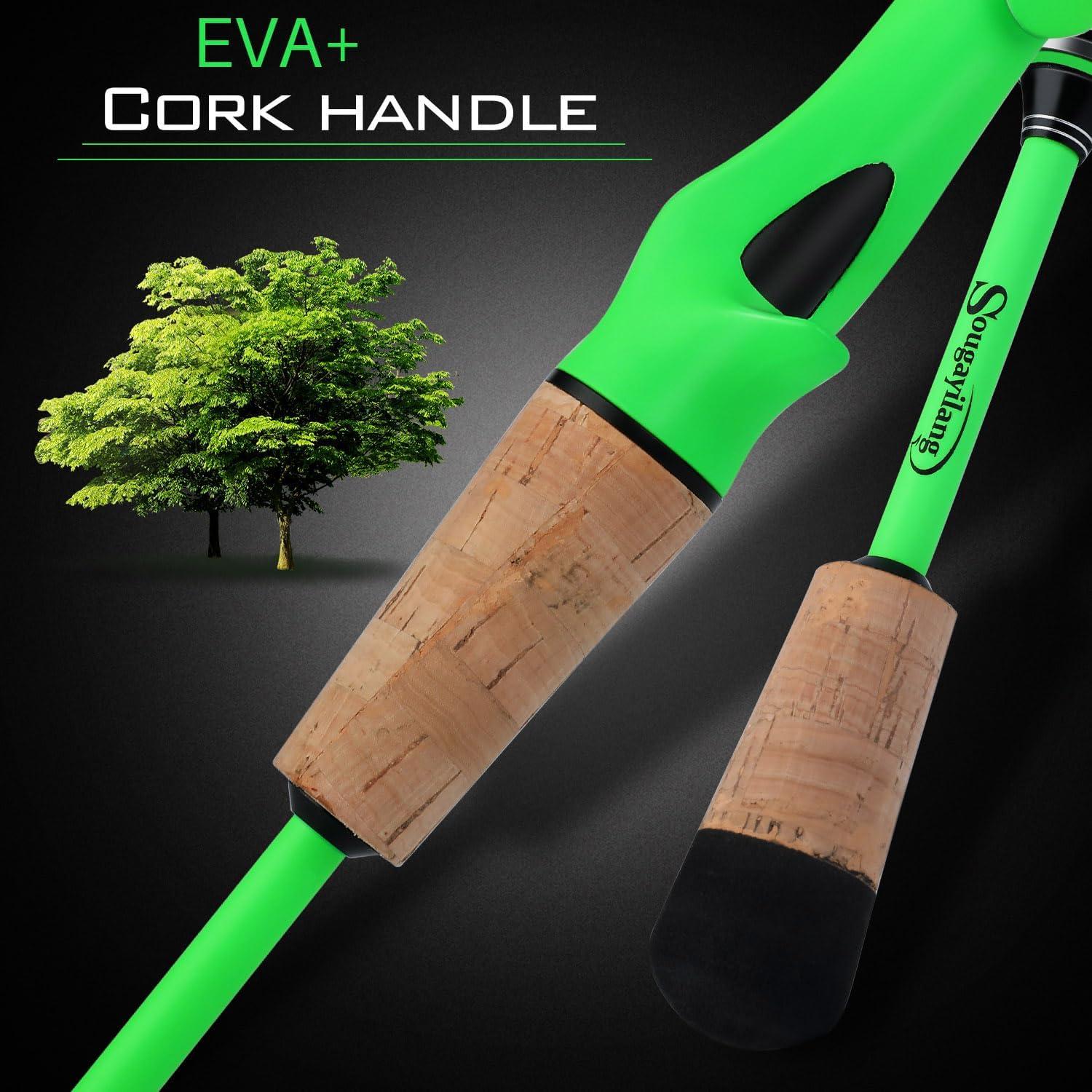 image:imageSougayilang Fishing Rods 2Section Carbon Fiber SpinningampCasting Rod with Comfortable Cork Handle Suit for Freshwater Saltwater Night Fishing Pole69 ft