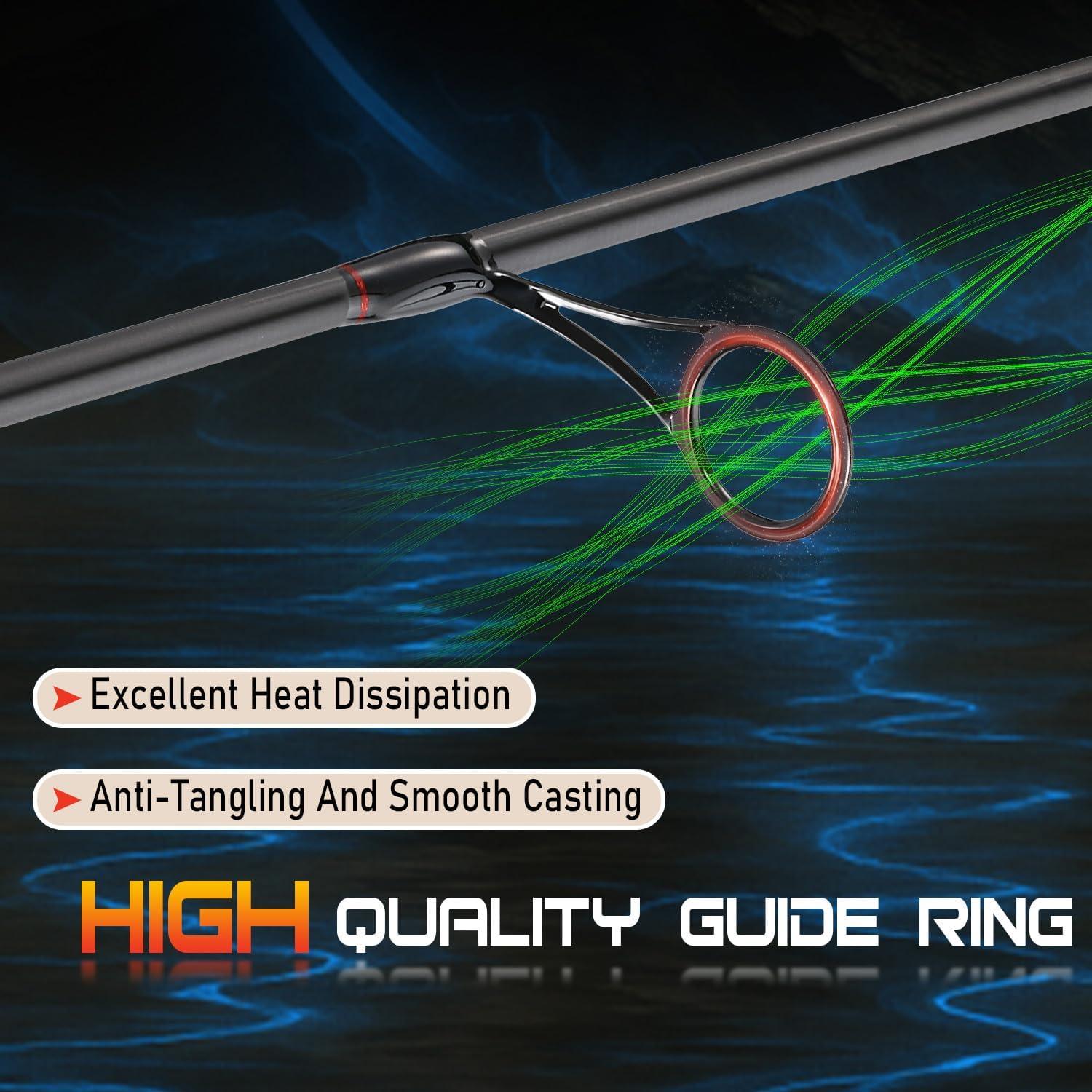 image:imageSougayilang Fishing Rods 2Section Carbon Fiber SpinningampCasting Rod with Comfortable Cork Handle Suit for Freshwater Saltwater Night Fishing Pole69 ft