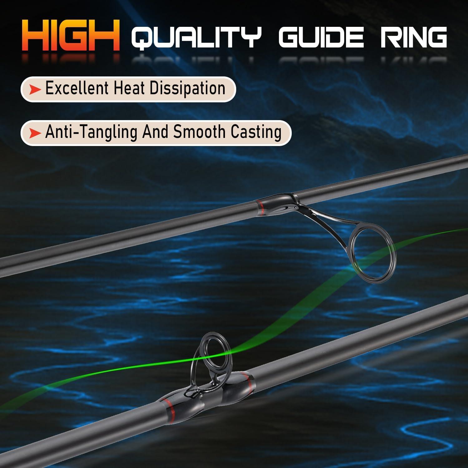 image:imageSougayilang Fishing Rods 2Section Carbon Fiber SpinningampCasting Rod with Comfortable Cork Handle Suit for Freshwater Saltwater Night Fishing Pole69 ft