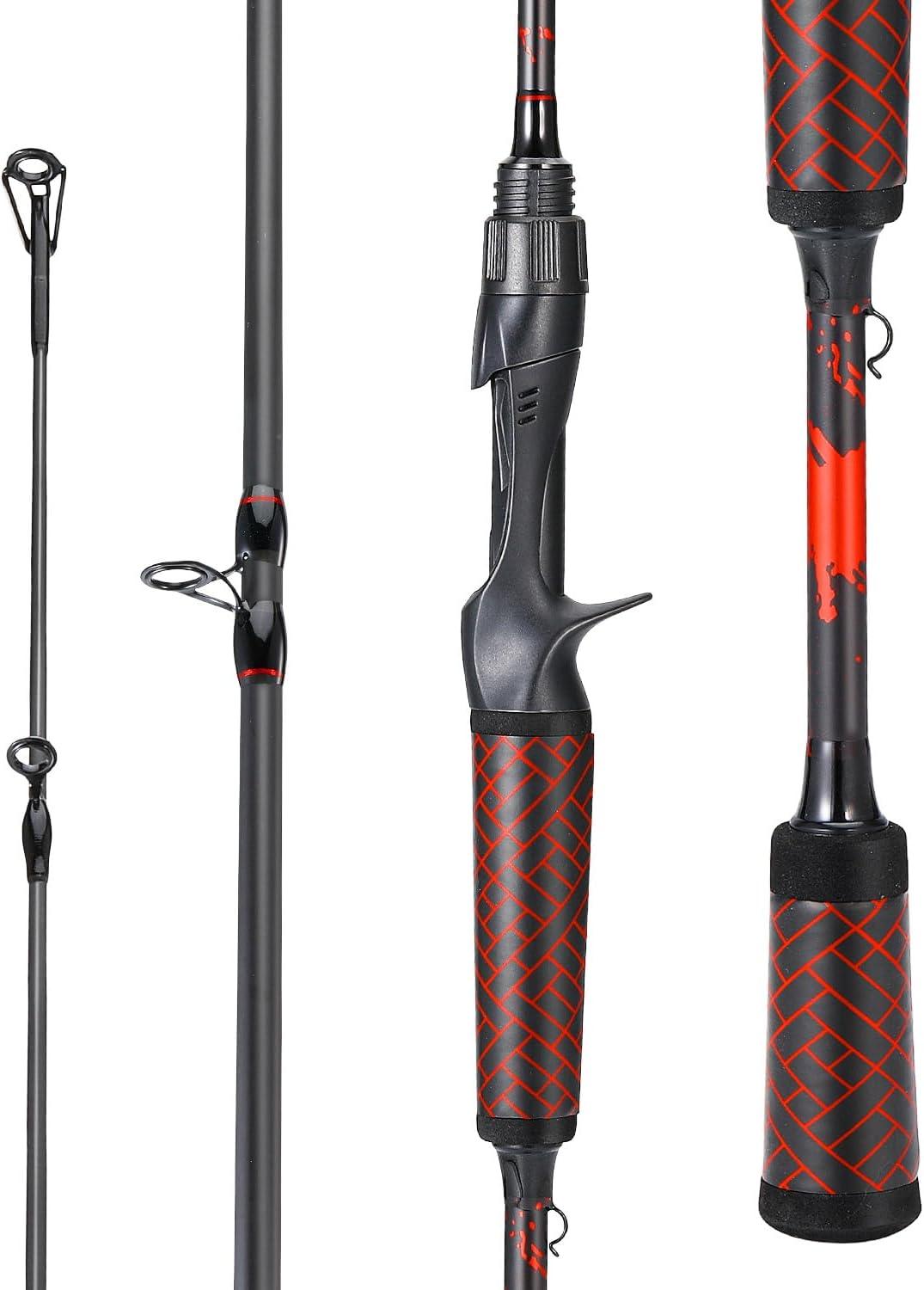 image:imageSougayilang Fishing Rods 2Section Carbon Fiber SpinningampCasting Rod with Comfortable Cork Handle Suit for Freshwater Saltwater Night Fishing Pole69 ft