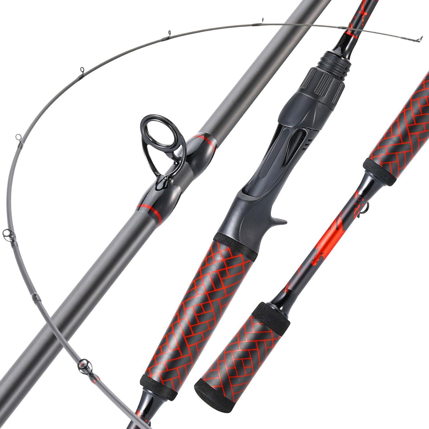 image:imageSougayilang Fishing Rods 2Section Carbon Fiber SpinningampCasting Rod with Comfortable Cork Handle Suit for Freshwater Saltwater Night Fishing Pole69 ft