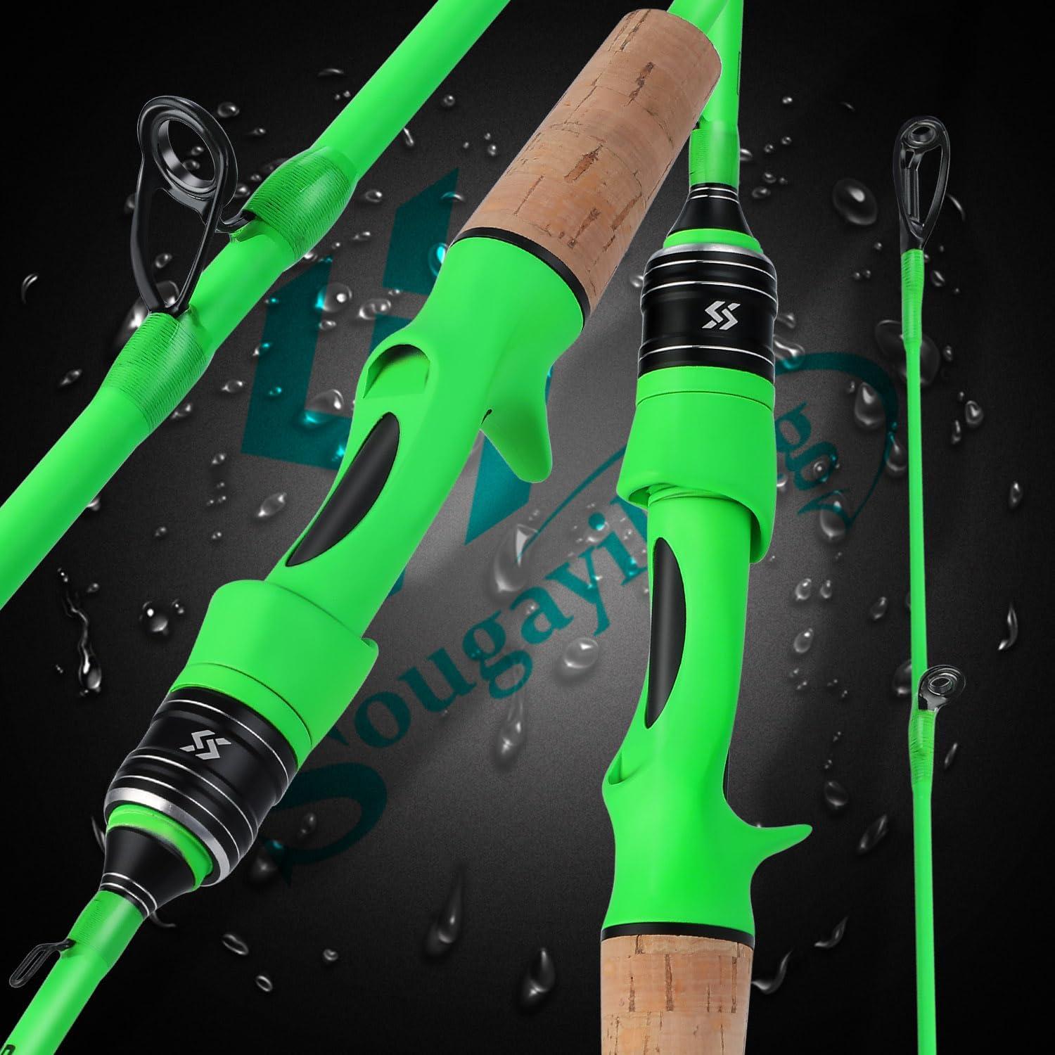 image:imageSougayilang Fishing Rods 2Section Carbon Fiber SpinningampCasting Rod with Comfortable Cork Handle Suit for Freshwater Saltwater Night Fishing Pole69 ft