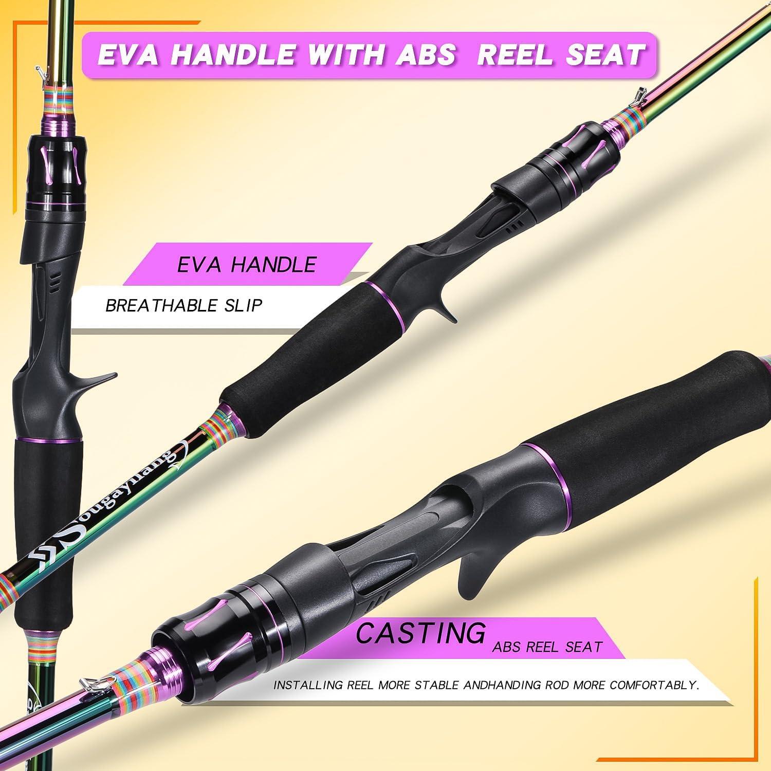 image:imageSougayilang Fishing Rods 2Section Carbon Fiber SpinningampCasting Rod with Comfortable Cork Handle Suit for Freshwater Saltwater Night Fishing Pole69 ft