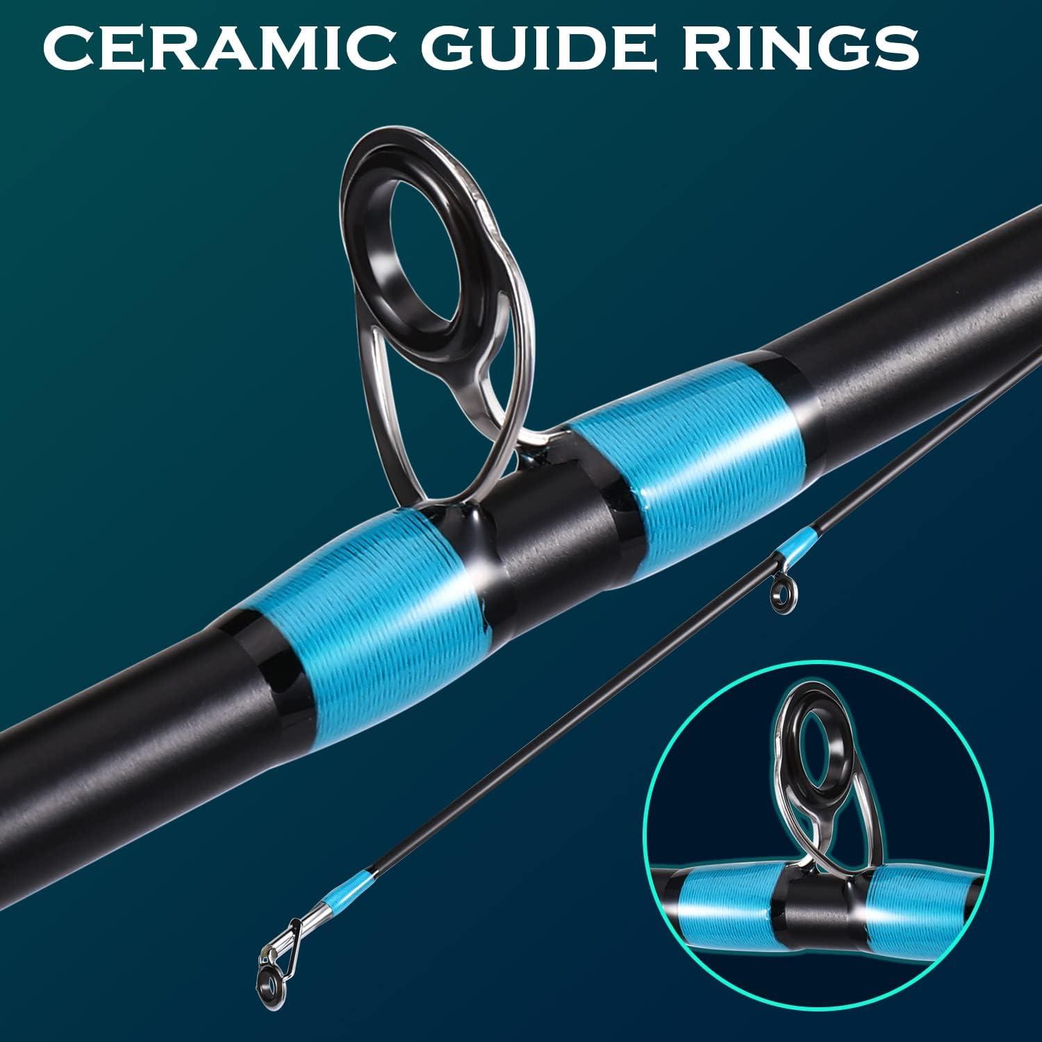 image:imageSougayilang Fishing Rods Graphite Spinning Rods Lightweight 2 Pieces Cork Handle CastingBlueCasting