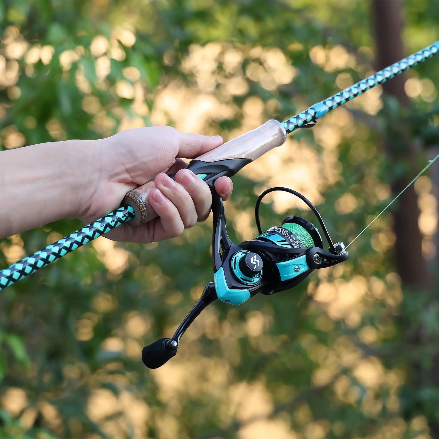 image:imageSougayilang Fishing Rods Graphite Spinning Rods Lightweight 2 Pieces Cork Handle CastingBlueSpinning