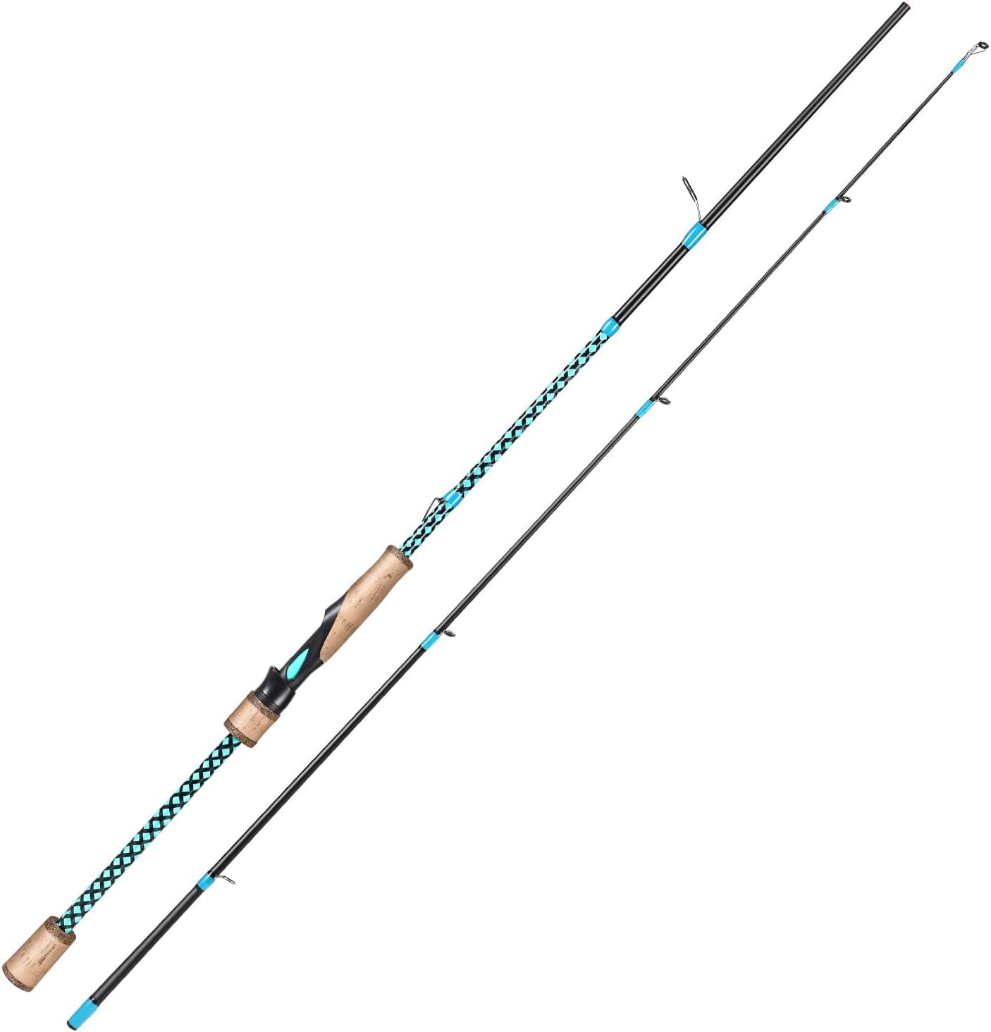 image:imageSougayilang Fishing Rods Graphite Spinning Rods Lightweight 2 Pieces Cork Handle CastingBlueSpinning