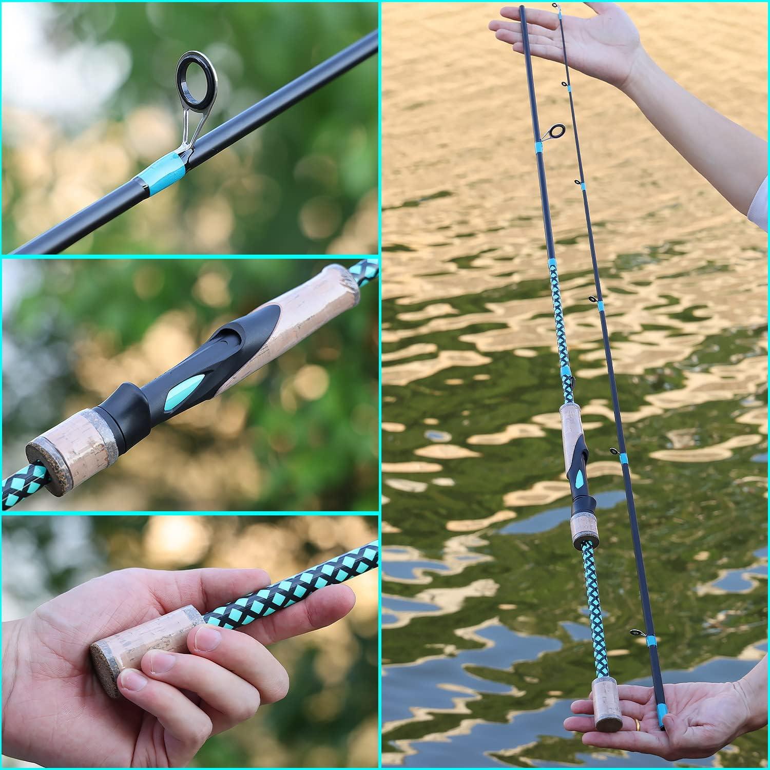 image:imageSougayilang Fishing Rods Graphite Spinning Rods Lightweight 2 Pieces Cork Handle CastingBlueSpinning