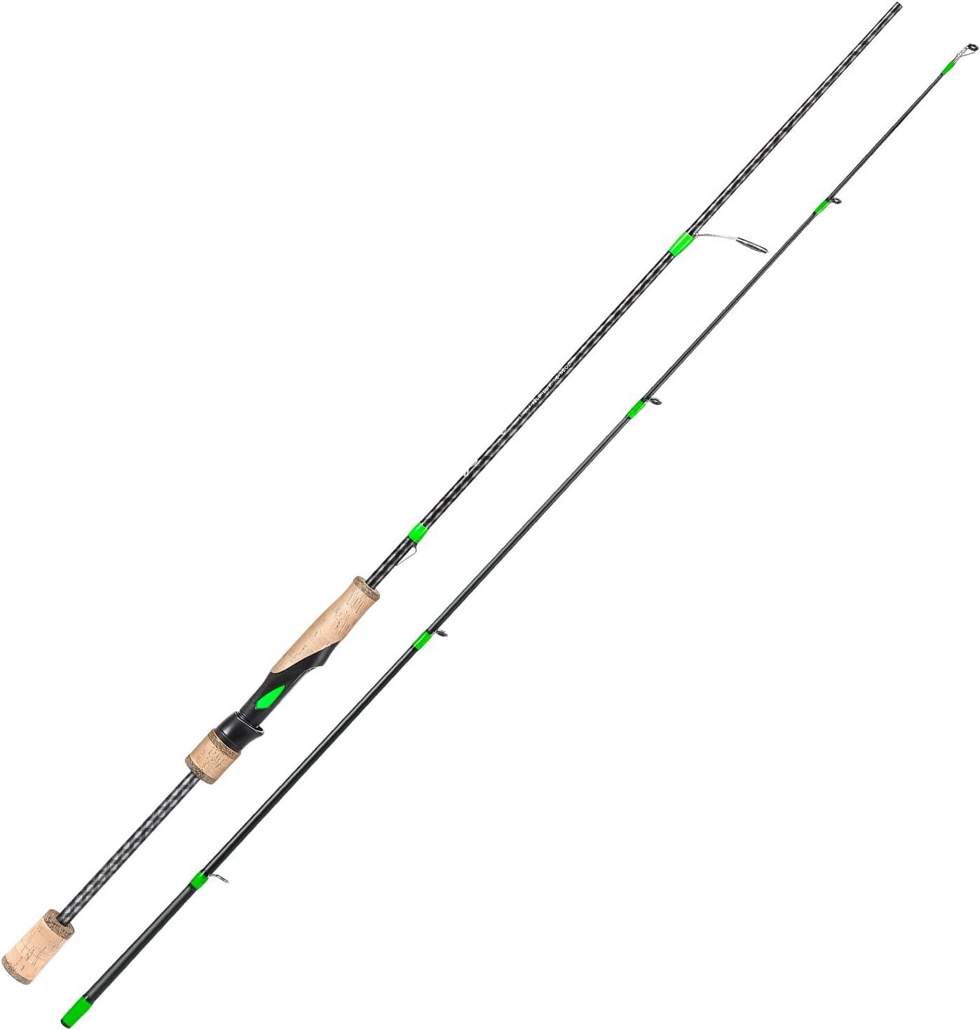 image:imageSougayilang Fishing Rods Graphite Spinning Rods Lightweight 2 Pieces Cork Handle CastingGreen Spinning