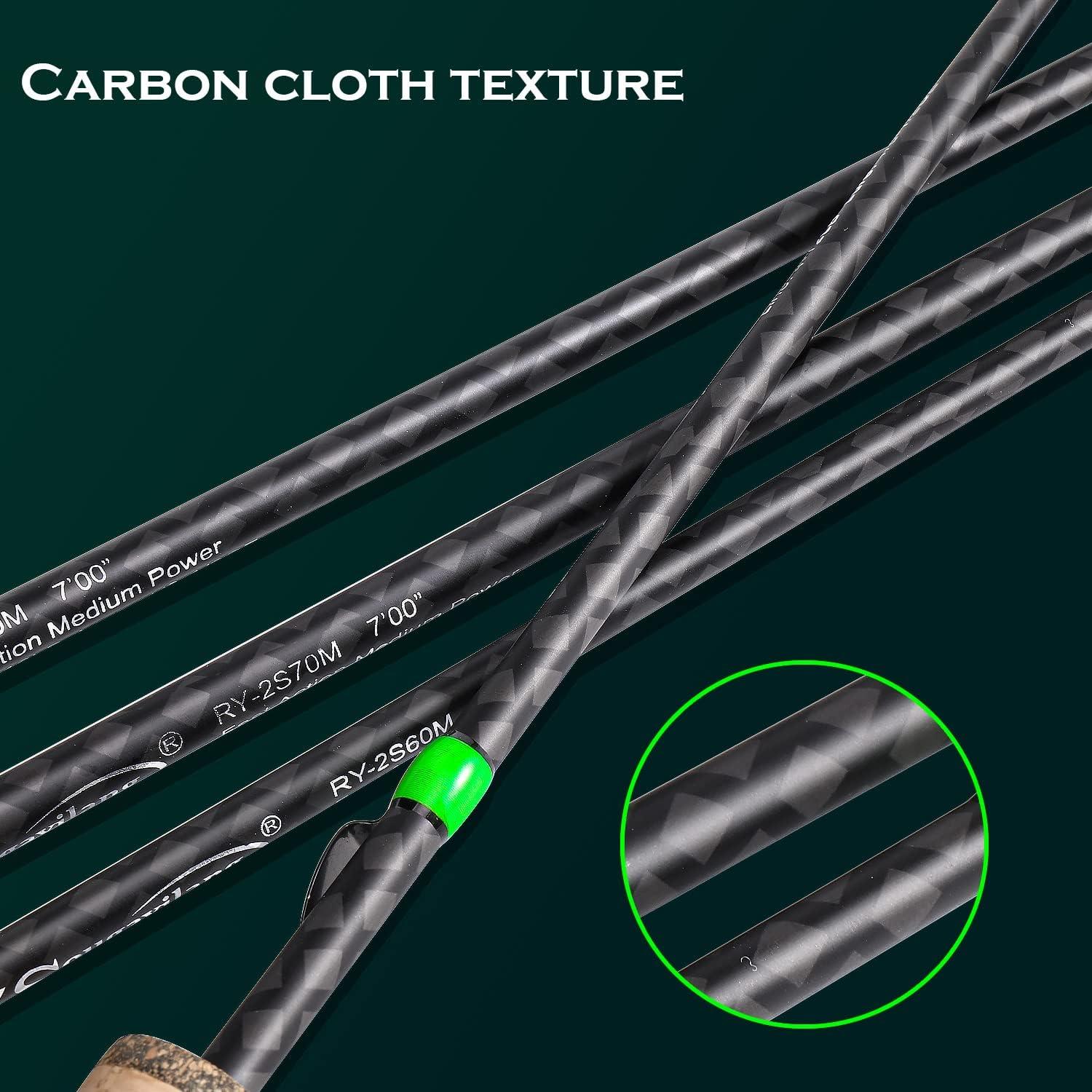 image:imageSougayilang Fishing Rods Graphite Spinning Rods Lightweight 2 Pieces Cork Handle CastingGreen Spinning