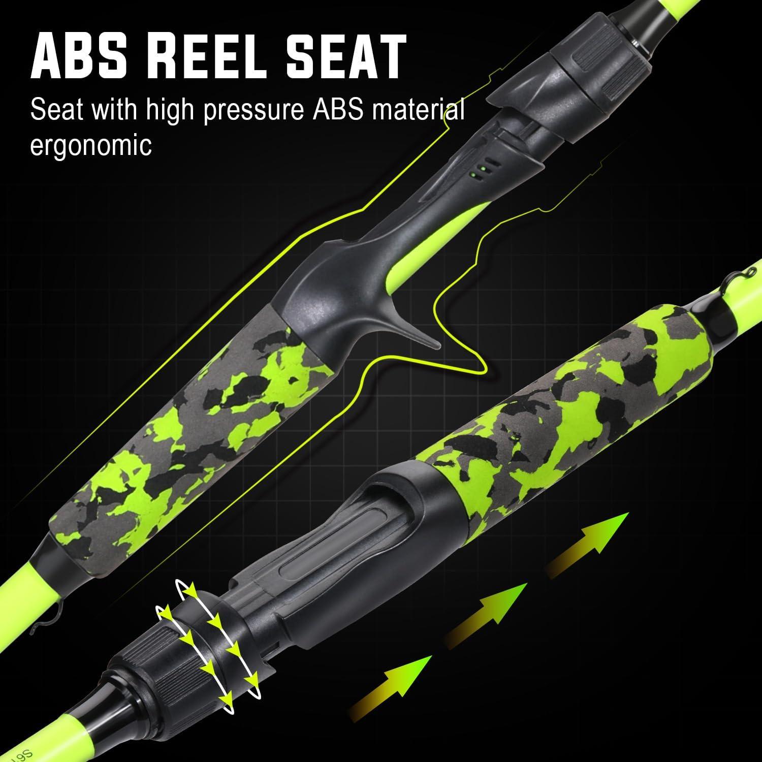 image:imageSougayilang Fishing Rods IM7 Graphite Blank Casting amp Spinning Rods2Piece Rod with S Style Hook Keeper and EVA Handle for Bass Trout Walleye Catfish EtcgreenCasting Rod