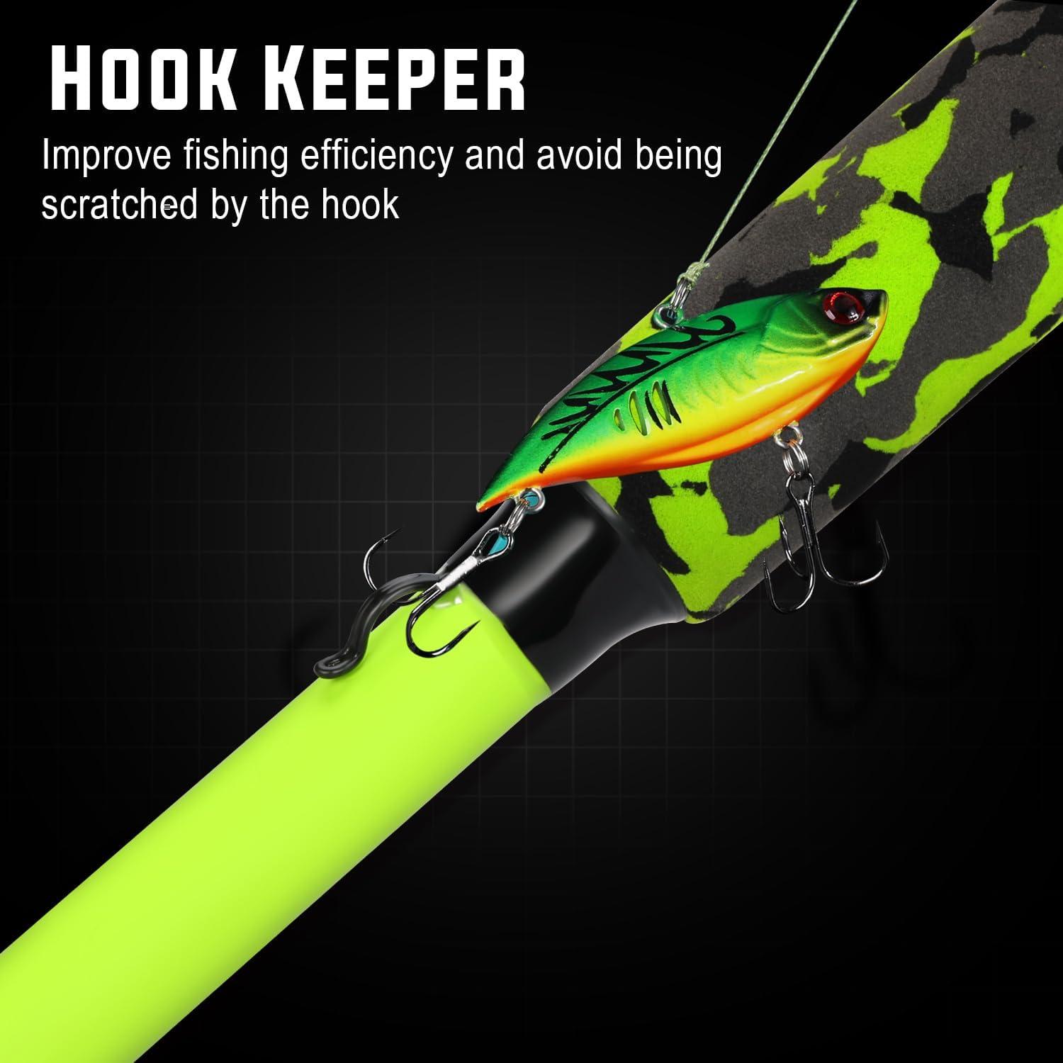 image:imageSougayilang Fishing Rods IM7 Graphite Blank Casting amp Spinning Rods2Piece Rod with S Style Hook Keeper and EVA Handle for Bass Trout Walleye Catfish EtcgreenCasting Rod