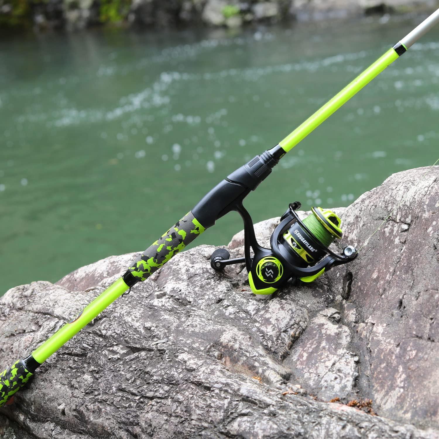 image:imageSougayilang Fishing Rods IM7 Graphite Blank Casting amp Spinning Rods2Piece Rod with S Style Hook Keeper and EVA Handle for Bass Trout Walleye Catfish EtcgreenSpinning Rod