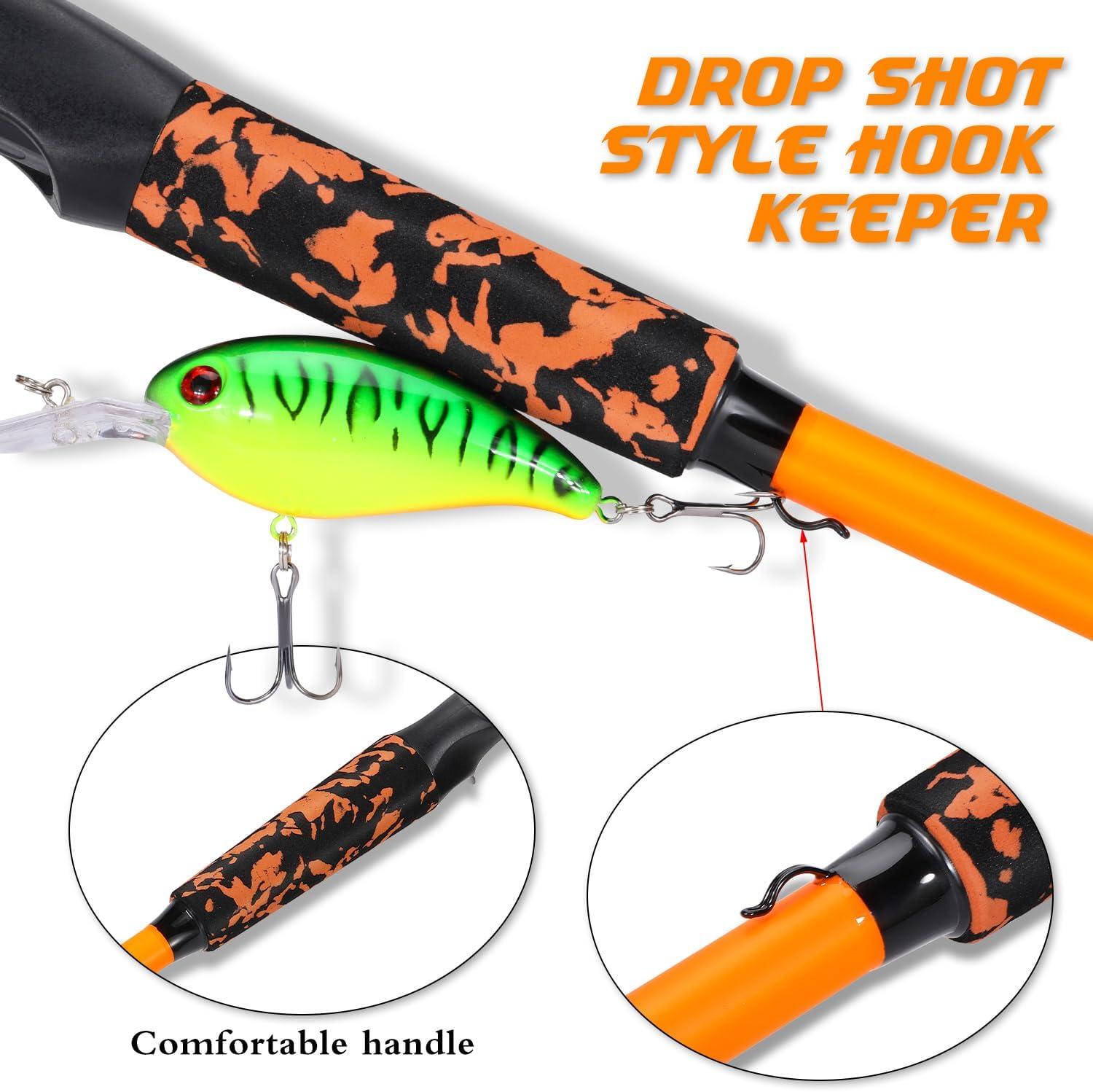 image:imageSougayilang Fishing Rods IM7 Graphite Blank Casting amp Spinning Rods2Piece Rod with S Style Hook Keeper and EVA Handle for Bass Trout Walleye Catfish EtcorangeCasting Rod