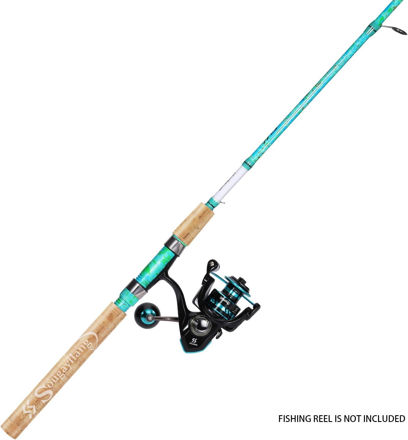 image:imageSougayilang Fishing Rods Ultra Light Rods 2 Pieces Cork Handle Spinning ampBaitcasting Rod for Trout Crappie 56Spinning Rod