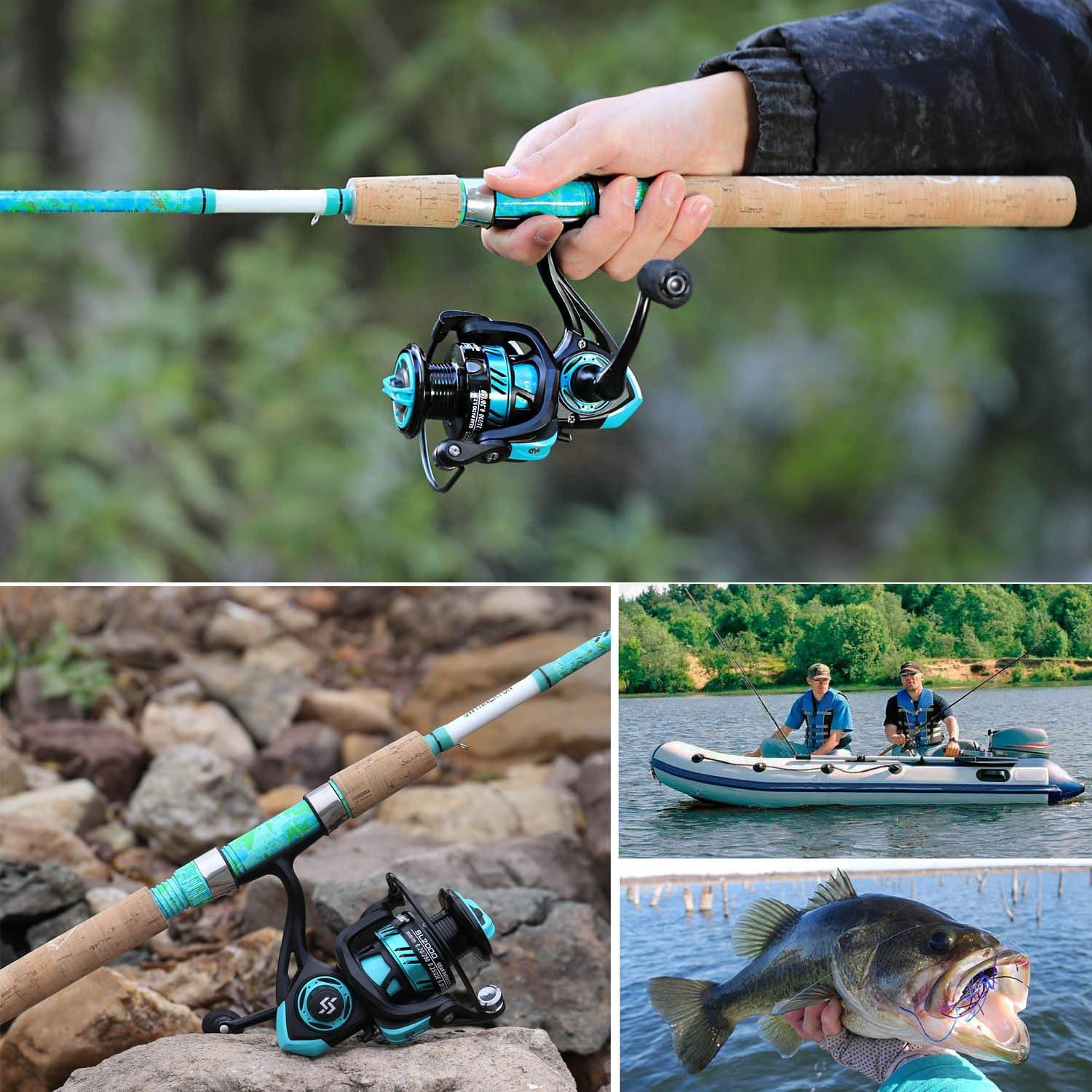 image:imageSougayilang Fishing Rods Ultra Light Rods 2 Pieces Cork Handle Spinning ampBaitcasting Rod for Trout Crappie 56Spinning Rod