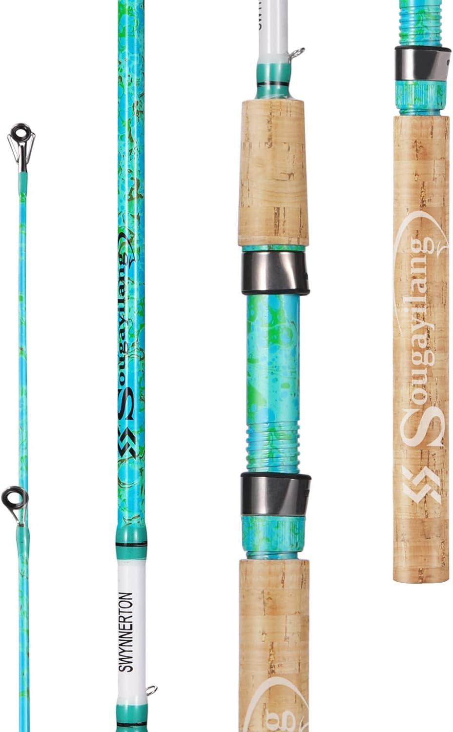 image:imageSougayilang Fishing Rods Ultra Light Rods 2 Pieces Cork Handle Spinning ampBaitcasting Rod for Trout Crappie 56Spinning Rod