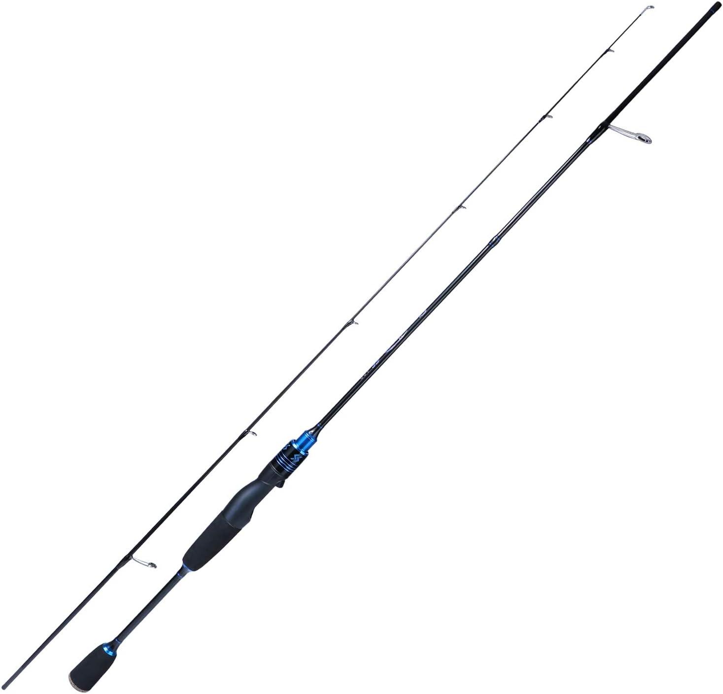 image:imageSougayilang Fishing Rods UltraSensitive Carbon Spinning Rods Blanks with Comfort EVA Grip Rod Handle 2 piecesTrout Rodblue
