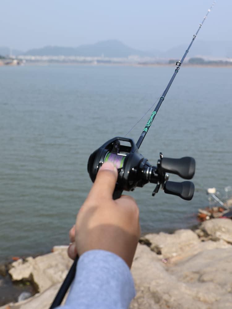 image:imageSougayilang Fishing Rods UltraSensitive Carbon Spinning Rods Blanks with Comfort EVA Grip Rod Handle 2 piecesTrout Rodgreen
