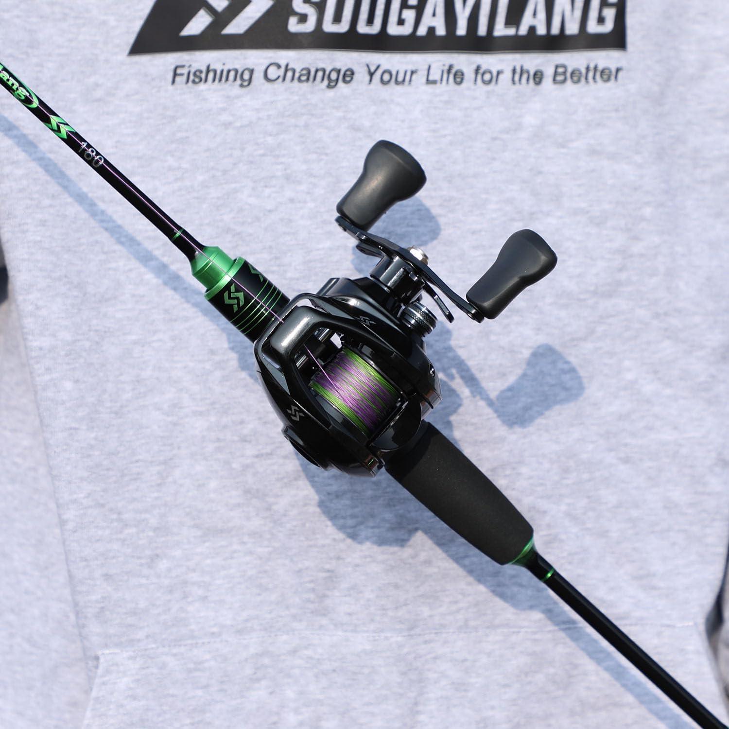 image:imageSougayilang Fishing Rods UltraSensitive Carbon Spinning Rods Blanks with Comfort EVA Grip Rod Handle 2 piecesTrout Rodgreen