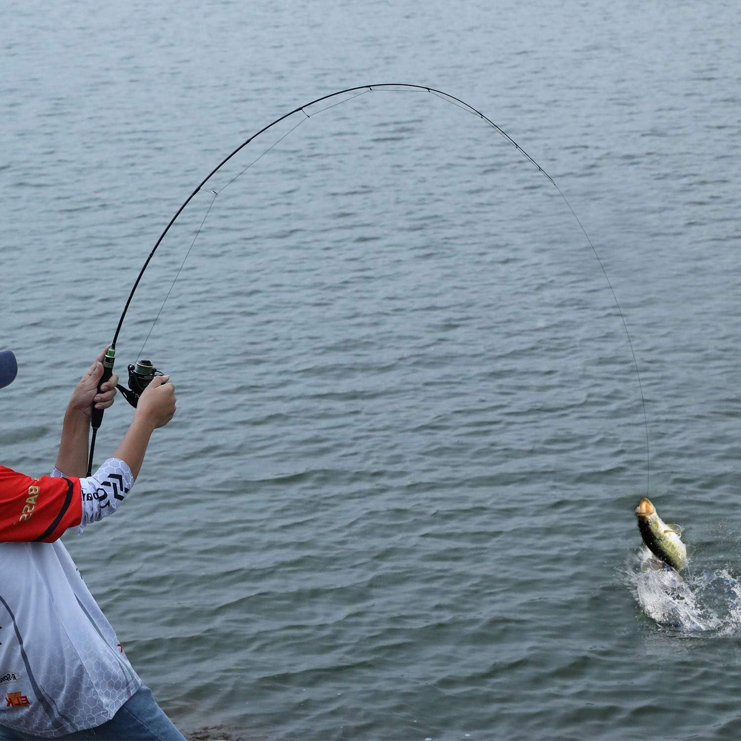 image:imageSougayilang Fishing Rods UltraSensitive Carbon Spinning Rods Blanks with Comfort EVA Grip Rod Handle 2 piecesTrout Rodgreen