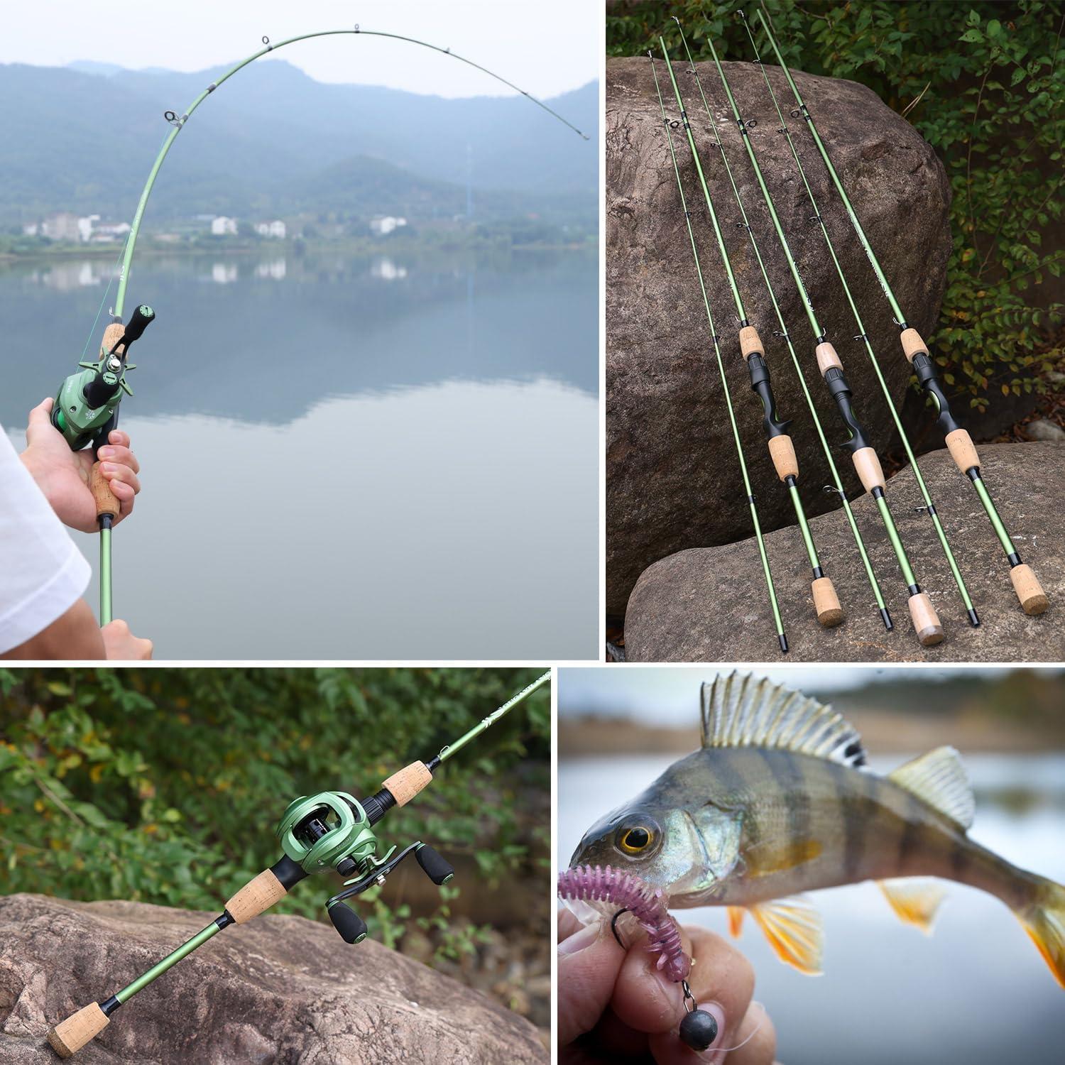 image:imageSougayilang Fishing Rods24 Ton Carbon Fiber Spinning Rod amp Casting Rod Stainless Steel GuidesLightweight Baitcasting Rod Two PiecesCasting