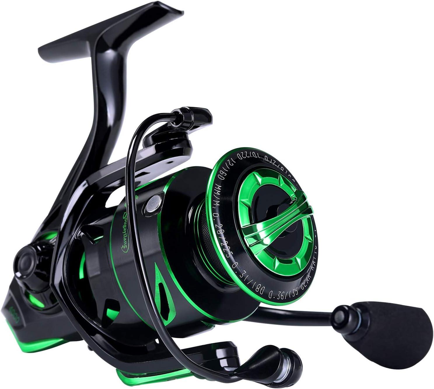 image:imageSougayilang Fishing reels Light Weight Saltwater Spinning Reel 395 LB Carbon Fiber Drag121 BB Ultra Smooth All Aluminum Inshore Reel3000