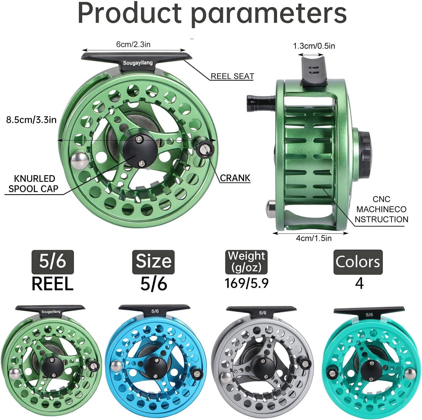 image:imageSougayilang Fly Fishing Reel Die Cast Aluminum Fly Reel 56 78 Weight Saltwater Fly Reels 56 78 Weight Saltwater Fly ReelsBlue
