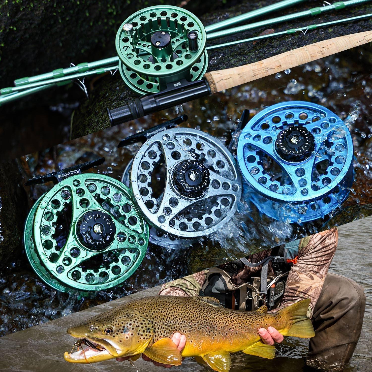 image:imageSougayilang Fly Fishing Reel Die Cast Aluminum Fly Reel 56 78 Weight Saltwater Fly Reels 56 78 Weight Saltwater Fly ReelsGreen