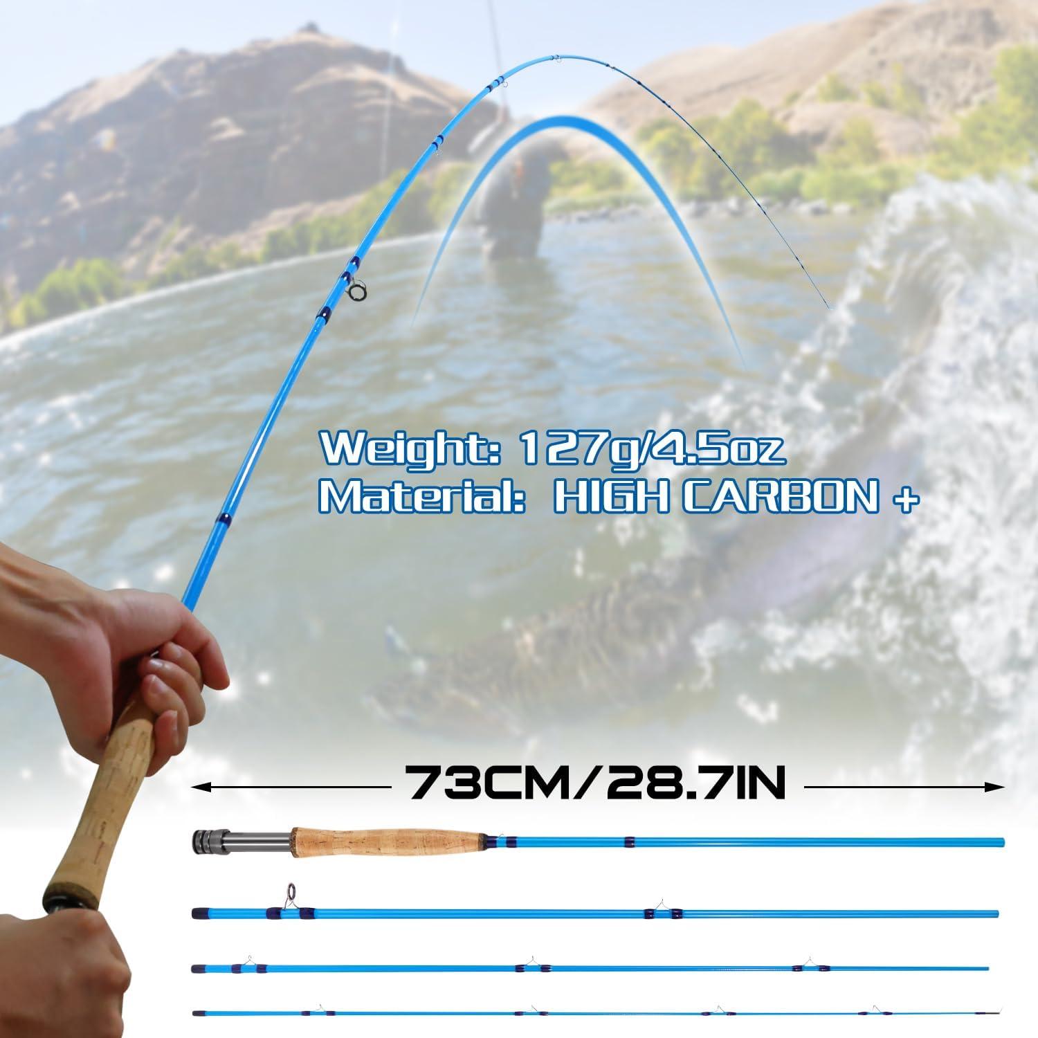 image:imageSougayilang Fly Fishing Rod HighPerformance IM8 Carbon Blank 9ft for 56wt and 78wt TravelFriendly DesignBlue9 5wt 4sec